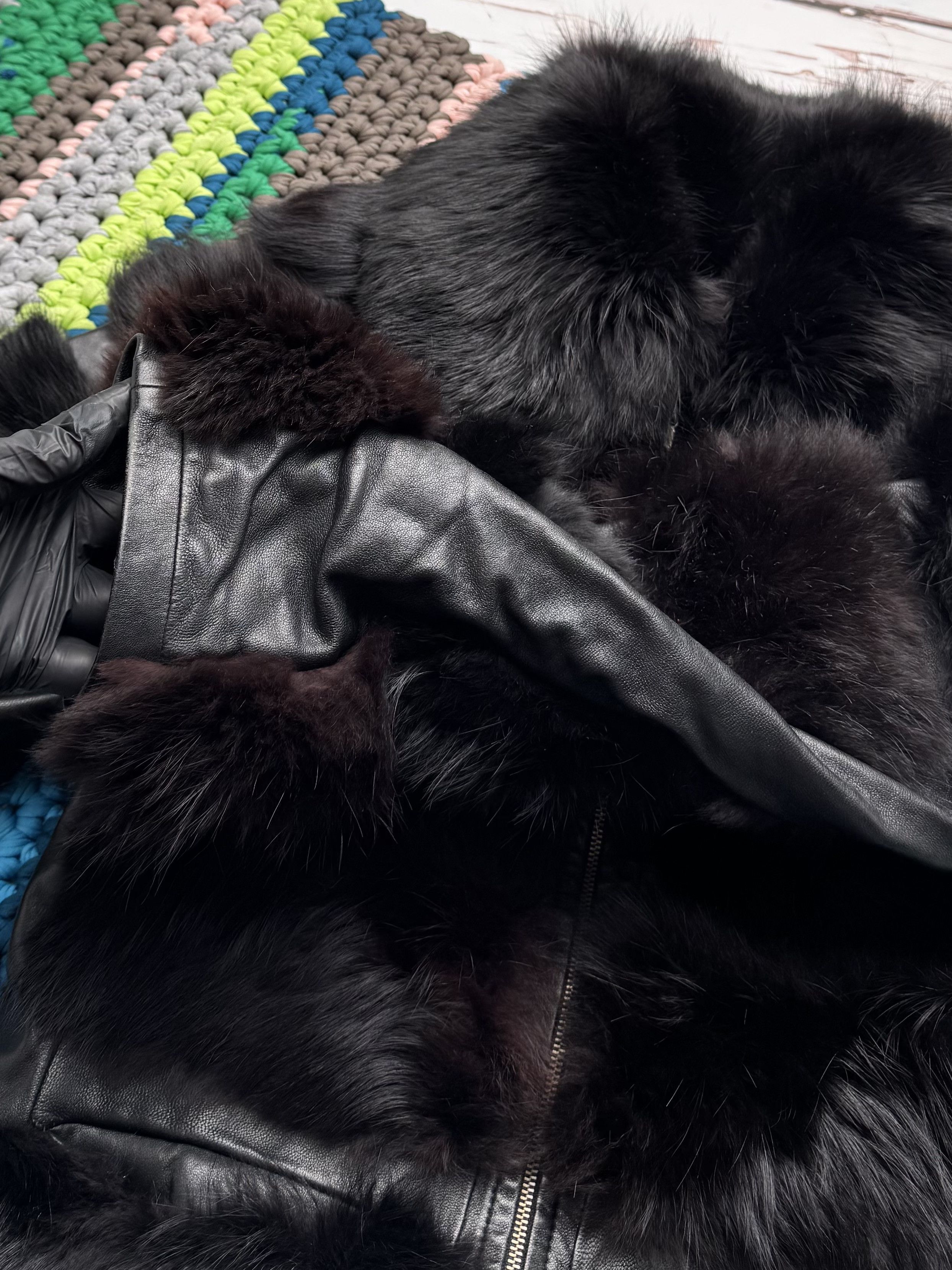 Vintage Women Vintage Leather Real Fur Jacket Winter Coat (D15) Size M / US 6-8 / IT 42-44 - 10 Thumbnail