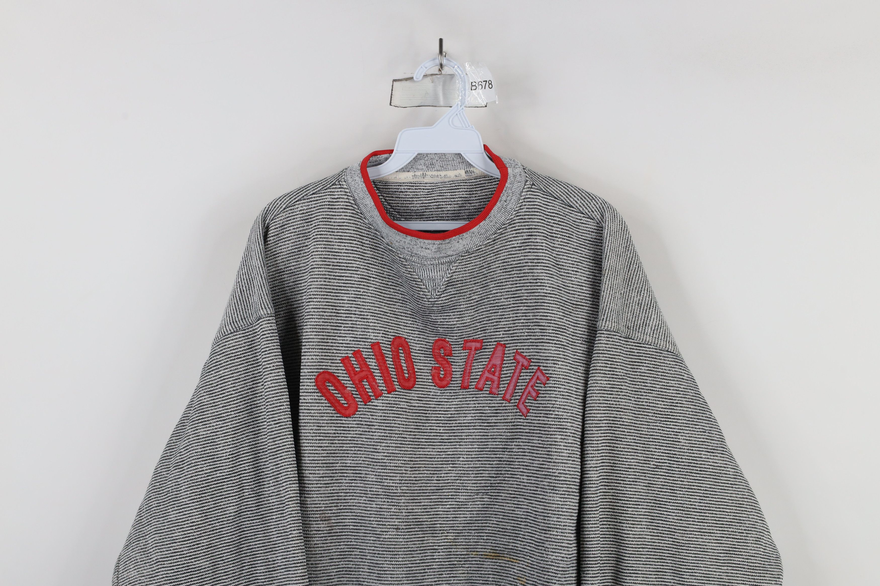 Vintage Vintage 90s Spell Striped Ohio State University Sweatshirt Size US XXL / EU 58 / 5 - 2 Thumbnail