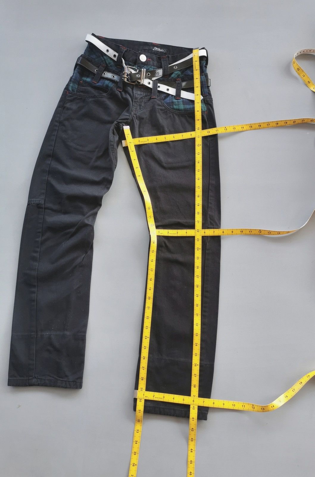 Le Grande Bleu (L.G.B.) Dominate Belt Double Waist Denim Jeans Size US 28 / EU 44 - 10 Thumbnail