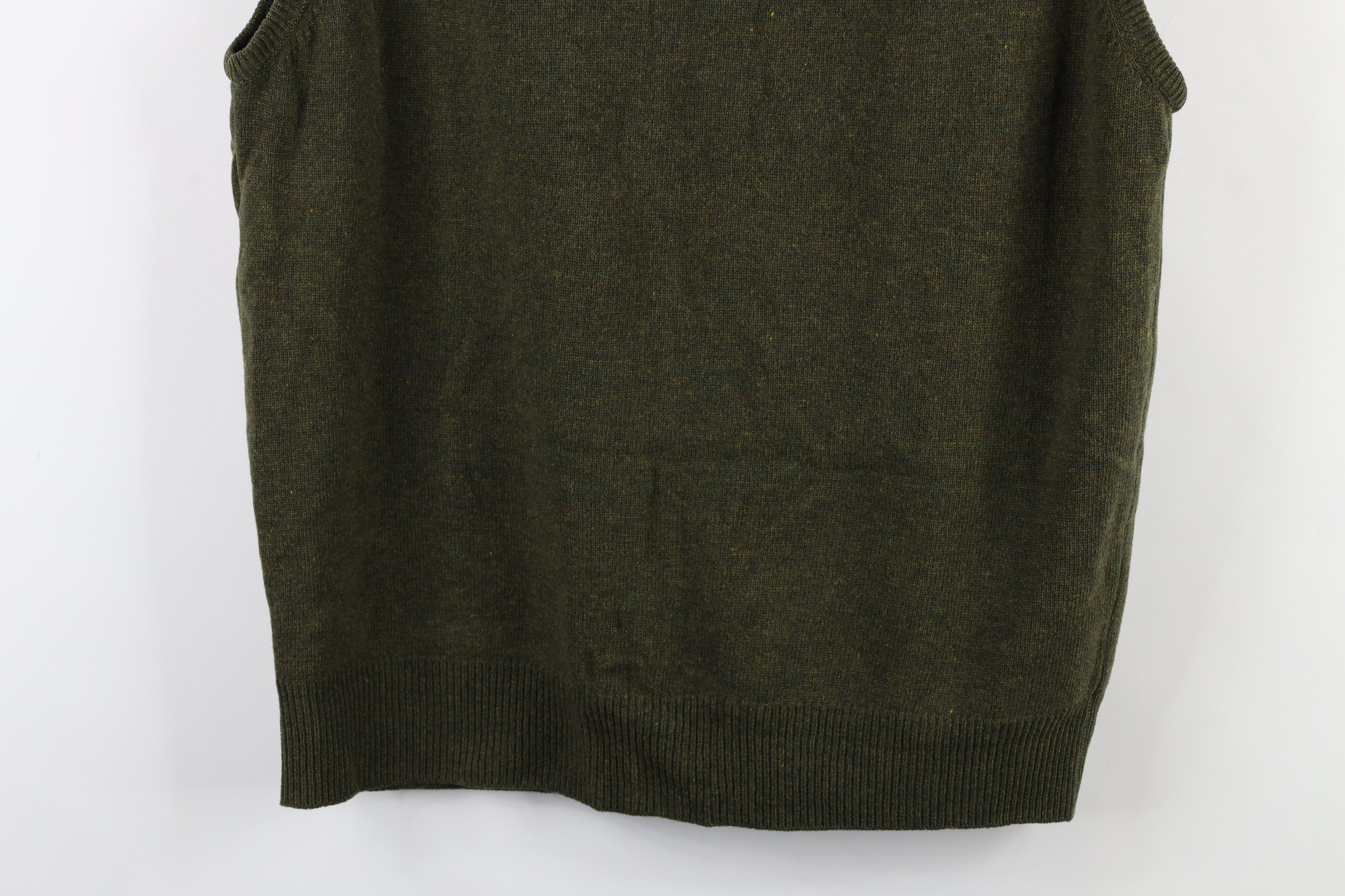 Vintage Vintage 90s Streetwear Wool Blend Knit Sweater Vest Green Size US L / EU 52-54 / 3 - 8 Thumbnail
