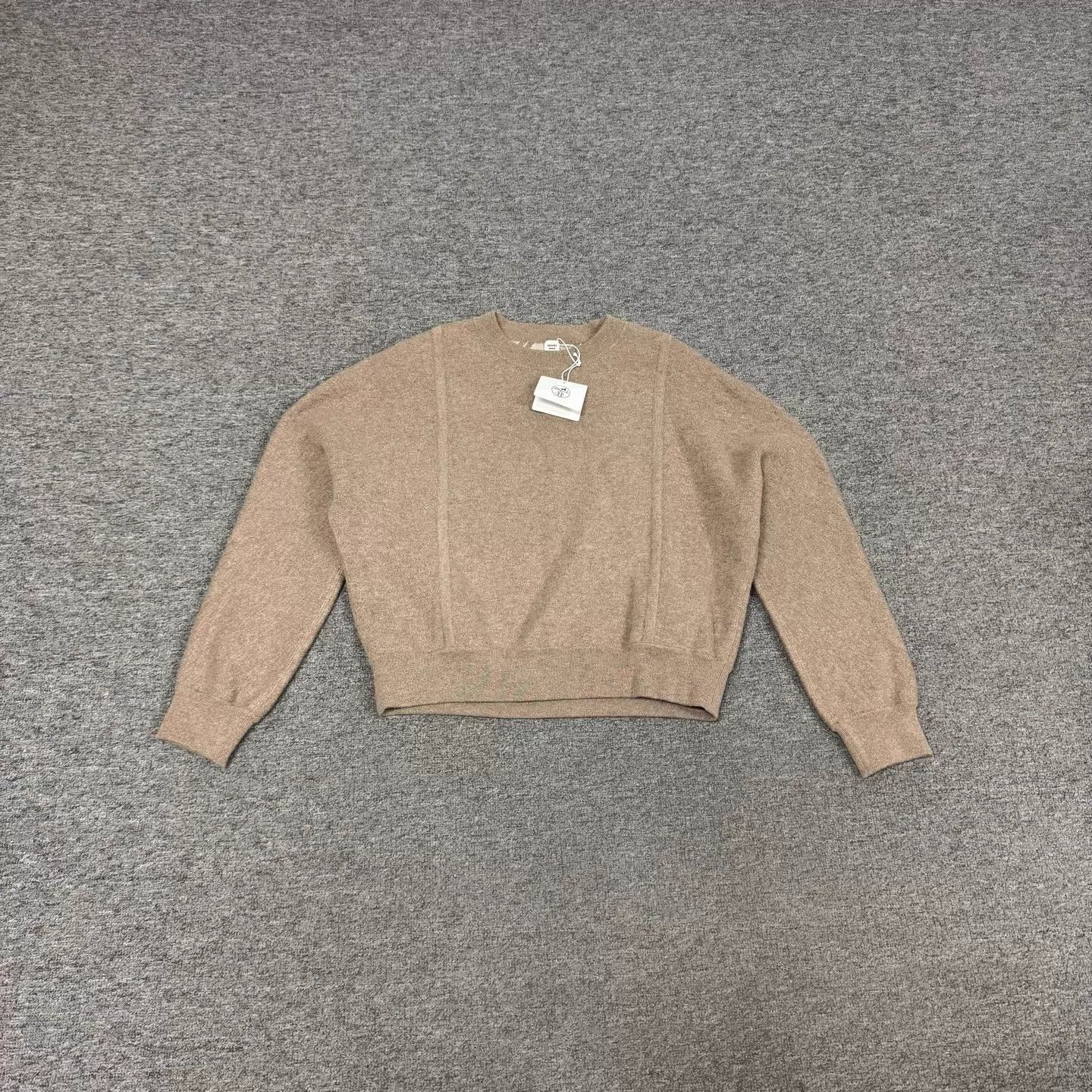 Hermes Hermes Camel Geometric Back Jacquard Short Cashmere Knit Size M / US 6-8 / IT 42-44 - 1 Thumbnail