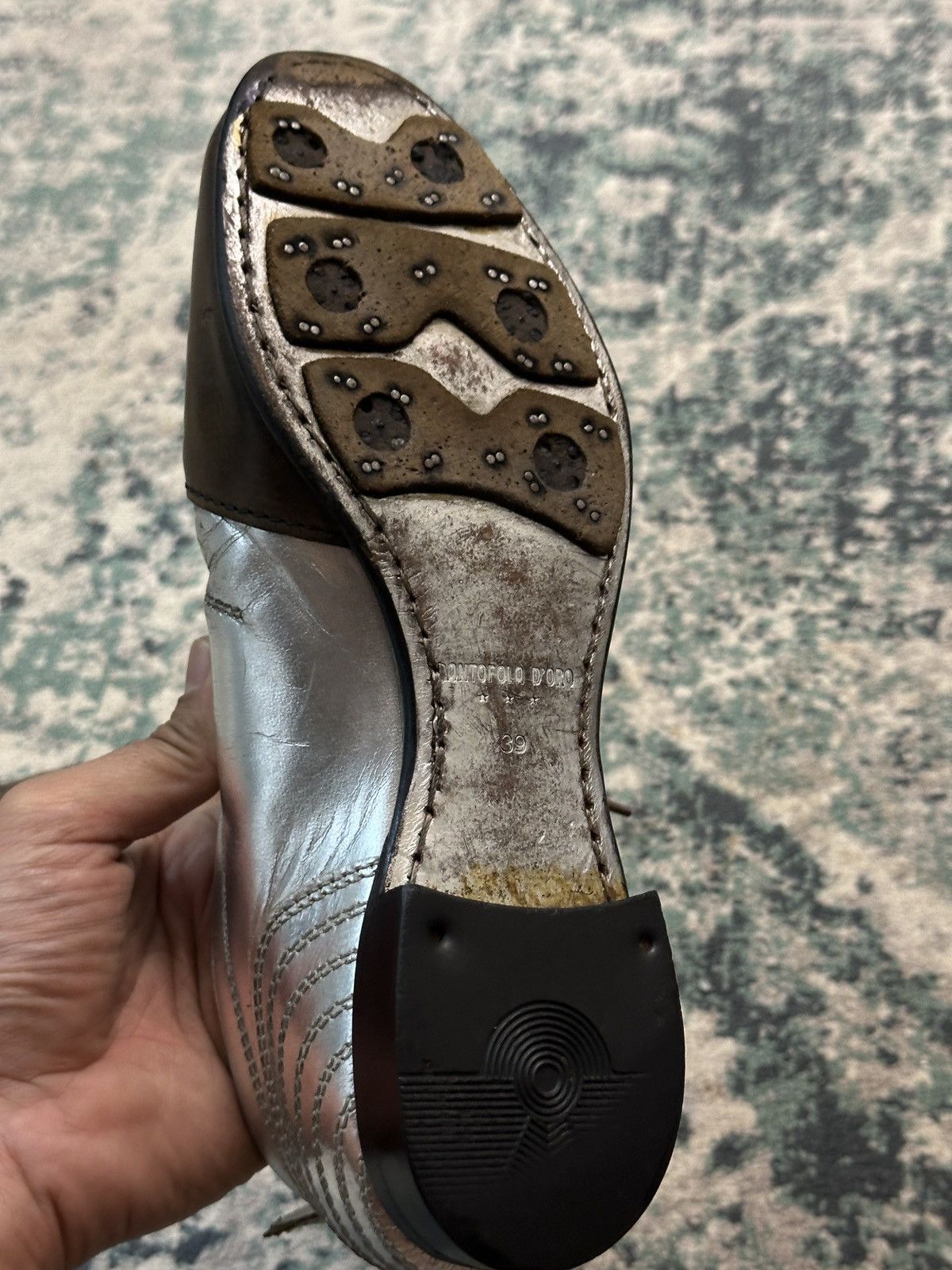 C.P. Company C.P. Company x Pantofola D'oro Oxford Leather Silver Shoes Size US 5 / EU 37 - 16 Thumbnail