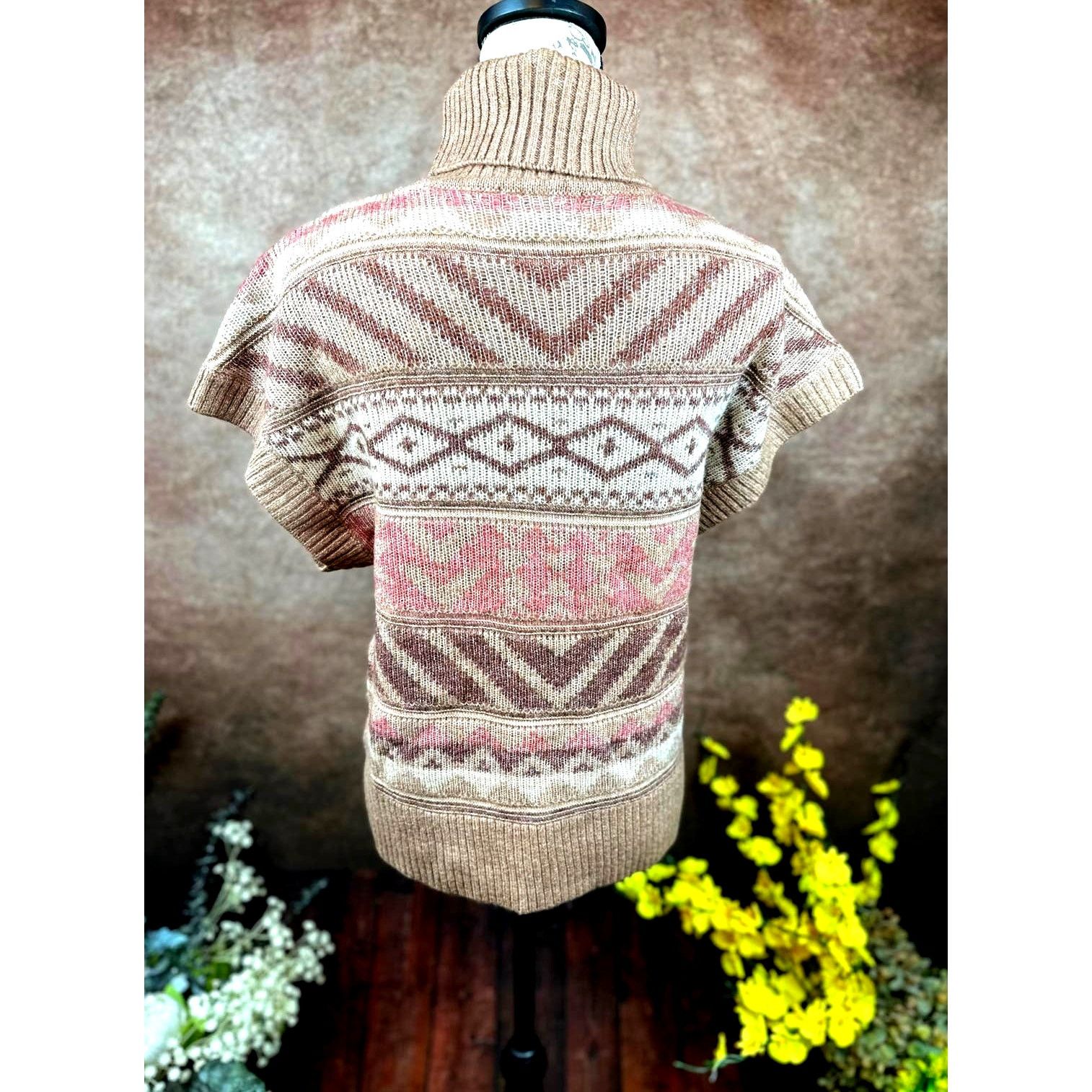 Other Design History Ribbed Cap Sleeved Turtleneck Brown Multi L Size L / US 10 / IT 46 - 6 Thumbnail