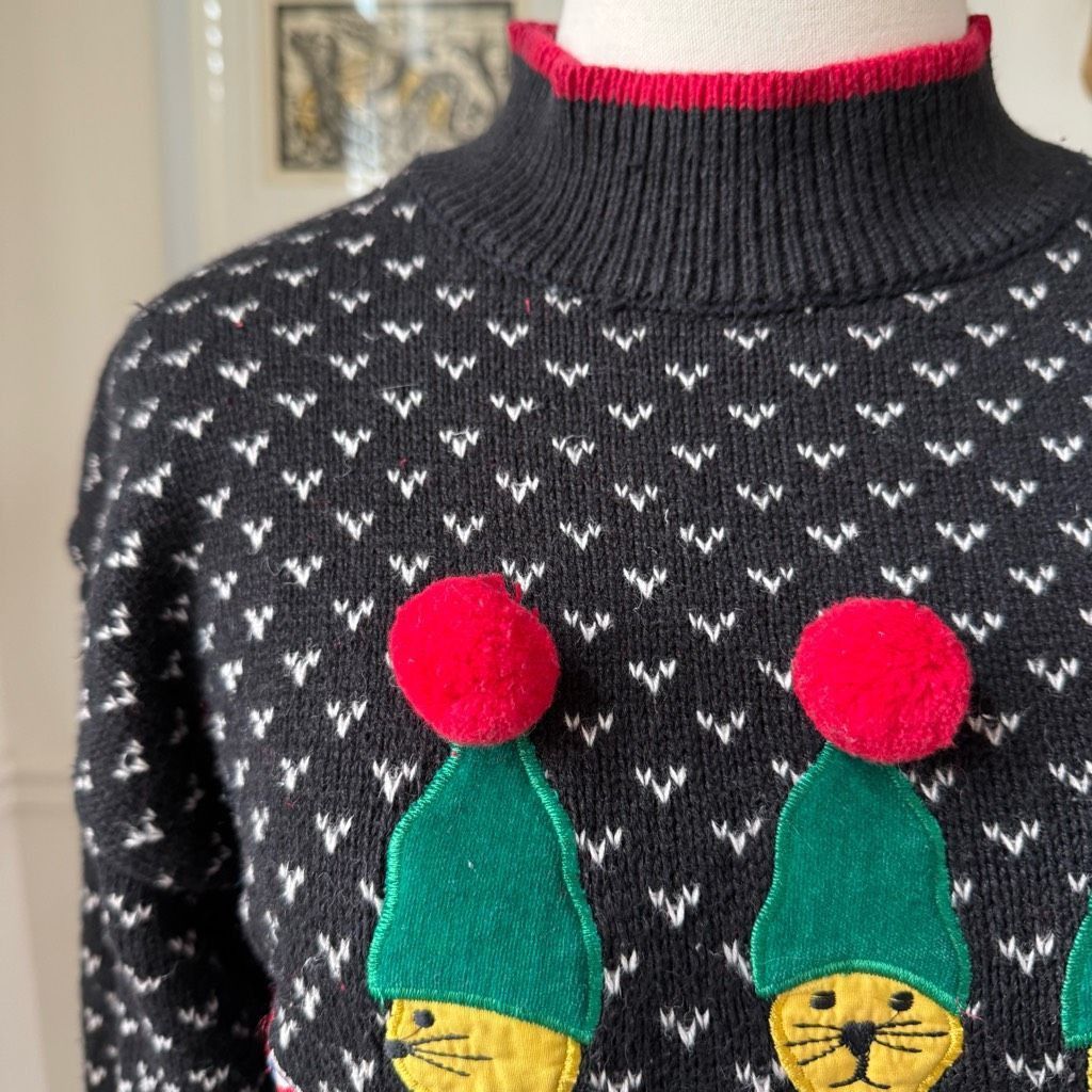 Vintage Vintage 90s Jordache Novelty Sweater Applique Embroidered Mo Size M / US 6-8 / IT 42-44 - 4 Thumbnail