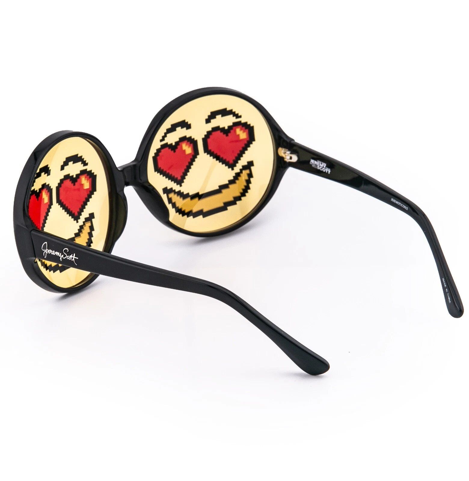 Linda Farrow LINDA FARROW Jeremy Scott Black Emoji EMOTICON2 Smile Round Size ONE SIZE - 3 Thumbnail