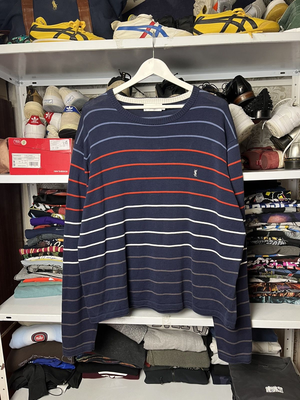 Vintage Vintage YSL Yves Saint Laurent Crewneck Knit Sweater 90s Size US XXL / EU 58 / 5 - 1 Thumbnail
