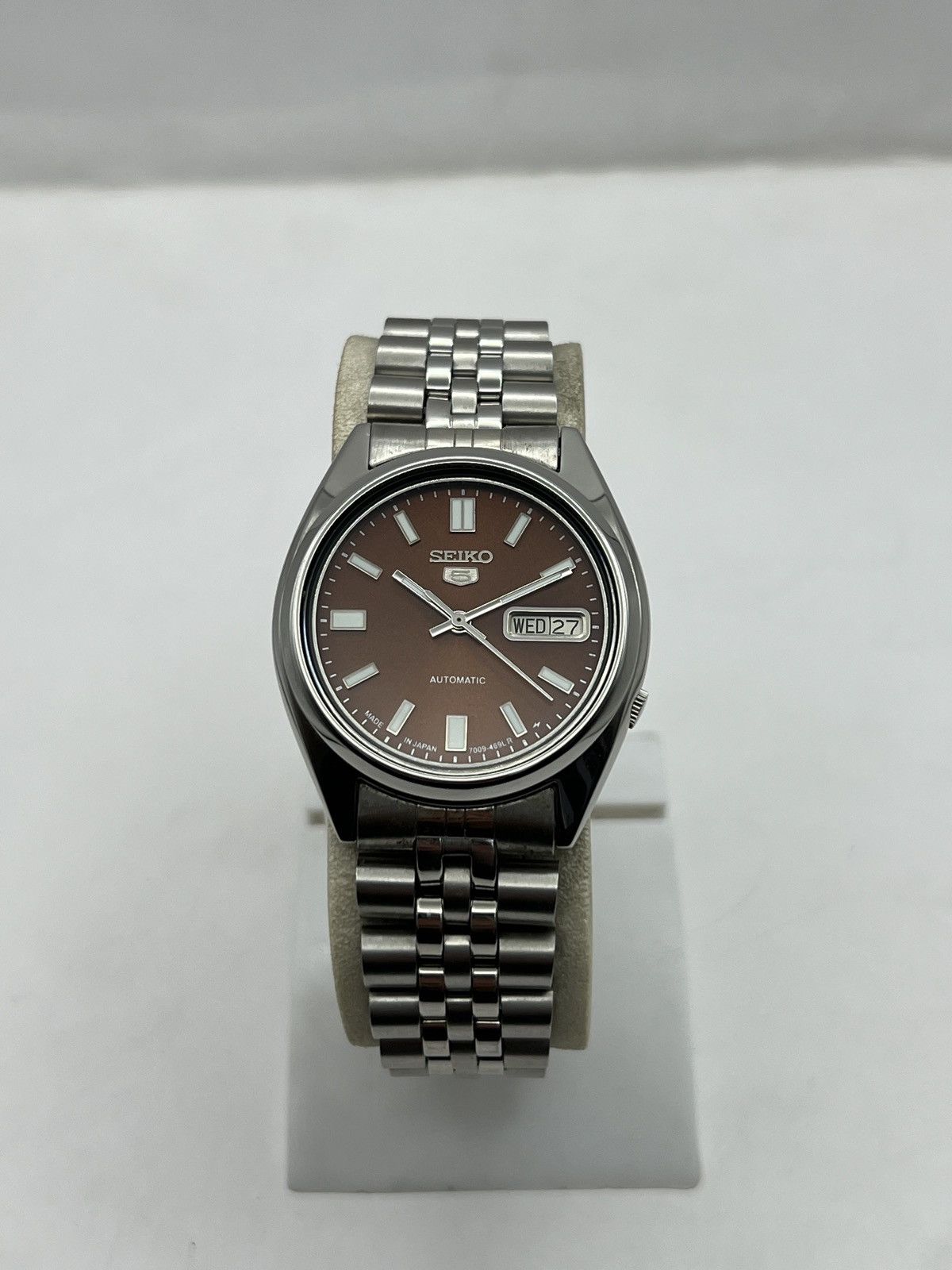 Seiko SEIKO5 SNX447 BROWN Sunburst Dial Automatic 17 Jewels Japan. Size 36 - 12 Thumbnail