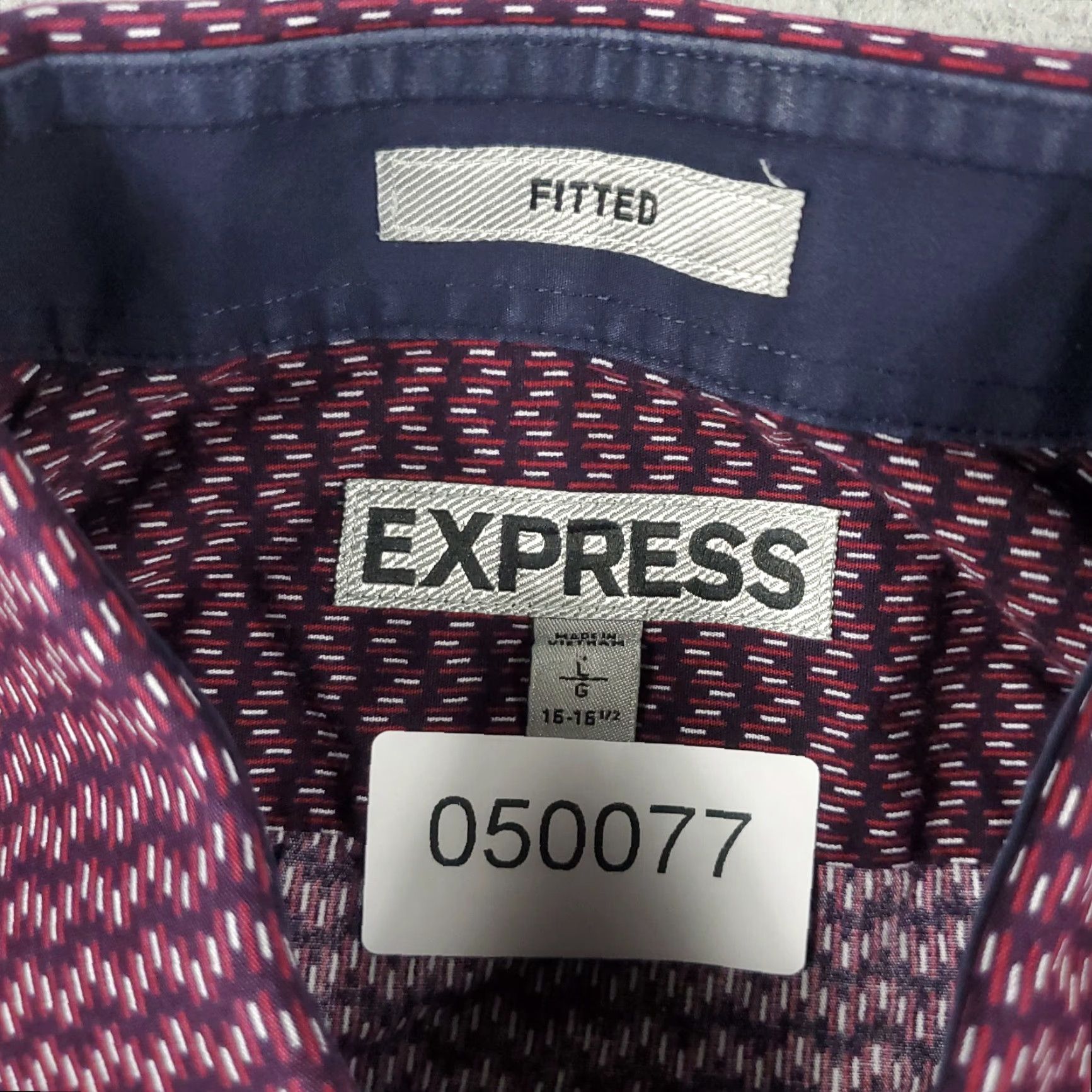 Express Express Button-Up Shirt Mens Large Purple Geometric Long Sleeve Casual Modern Size US L / EU 52-54 / 3 - 6 Thumbnail