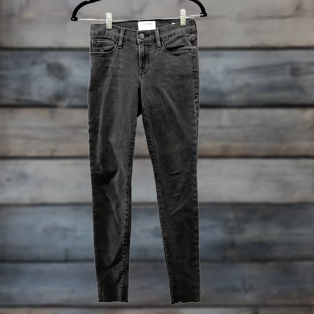 Frame VINTAGE FRAME Le Skinny De Jeanne Jeans Womens Size 25 Muddywaters Washed Black Jeans 5-Pocket Distressed Stretch Womens Medium Boysen Black MESSAGE: Size 42" / US 20 - 1 Thumbnail