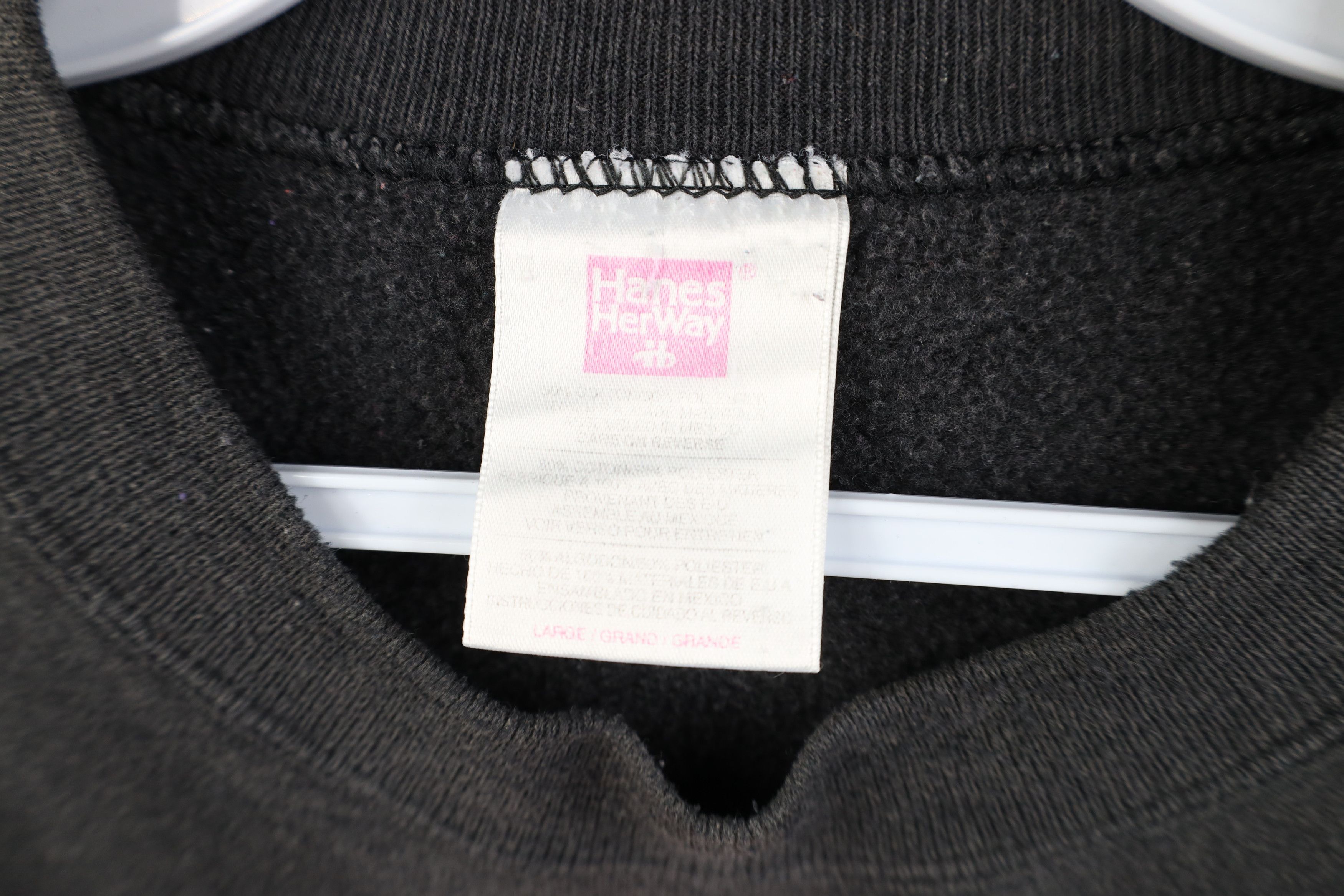 Vintage Vintage 90s Streetwear Faded Blank Crewneck Sweatshirt Black Size L / US 10 / IT 46 - 8 Thumbnail
