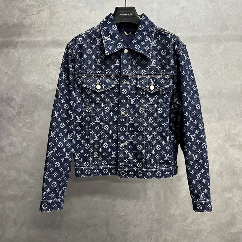 デニム風デザイン♪【Louis Vuitton】ジャケット 楽天市場】ルイヴィトン LOUIS VUITTON モノグラム プリンテッド