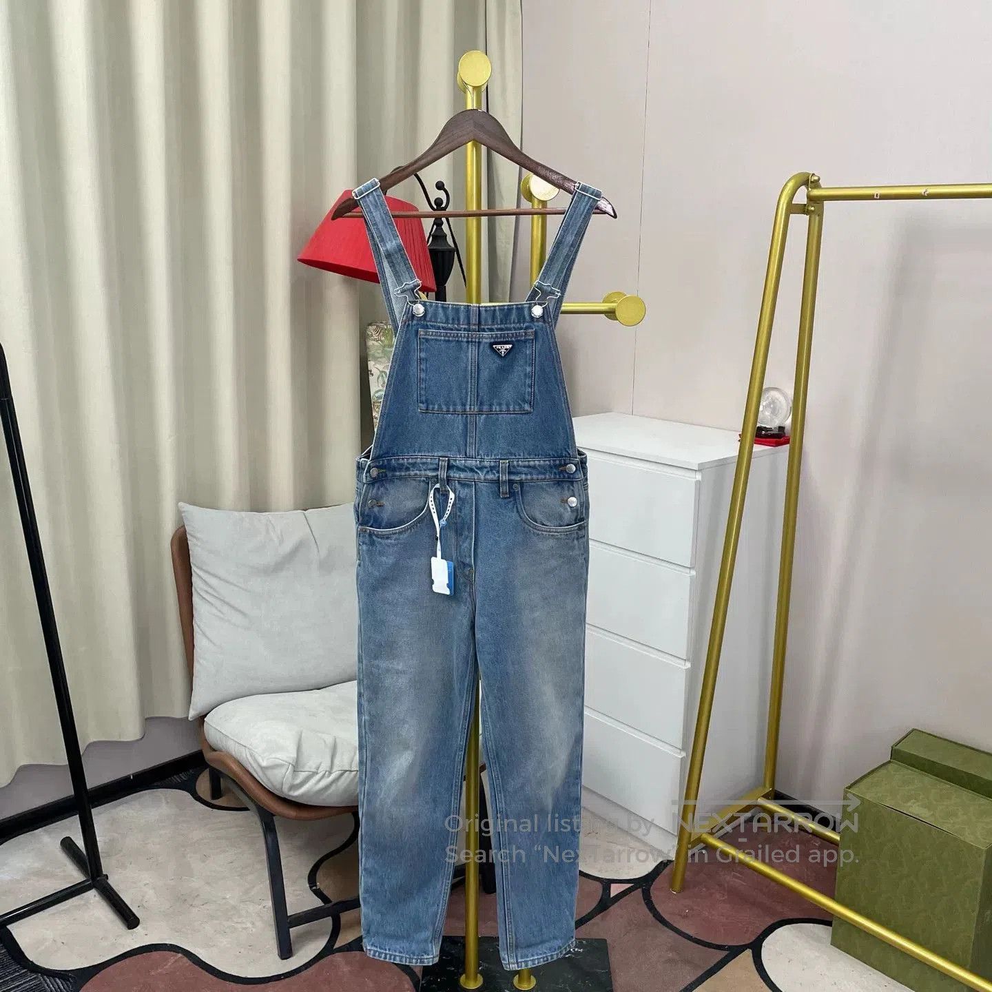 Prada Prada Denim Overalls Chest Logo. Size US 38 / EU 54 - 1 Thumbnail