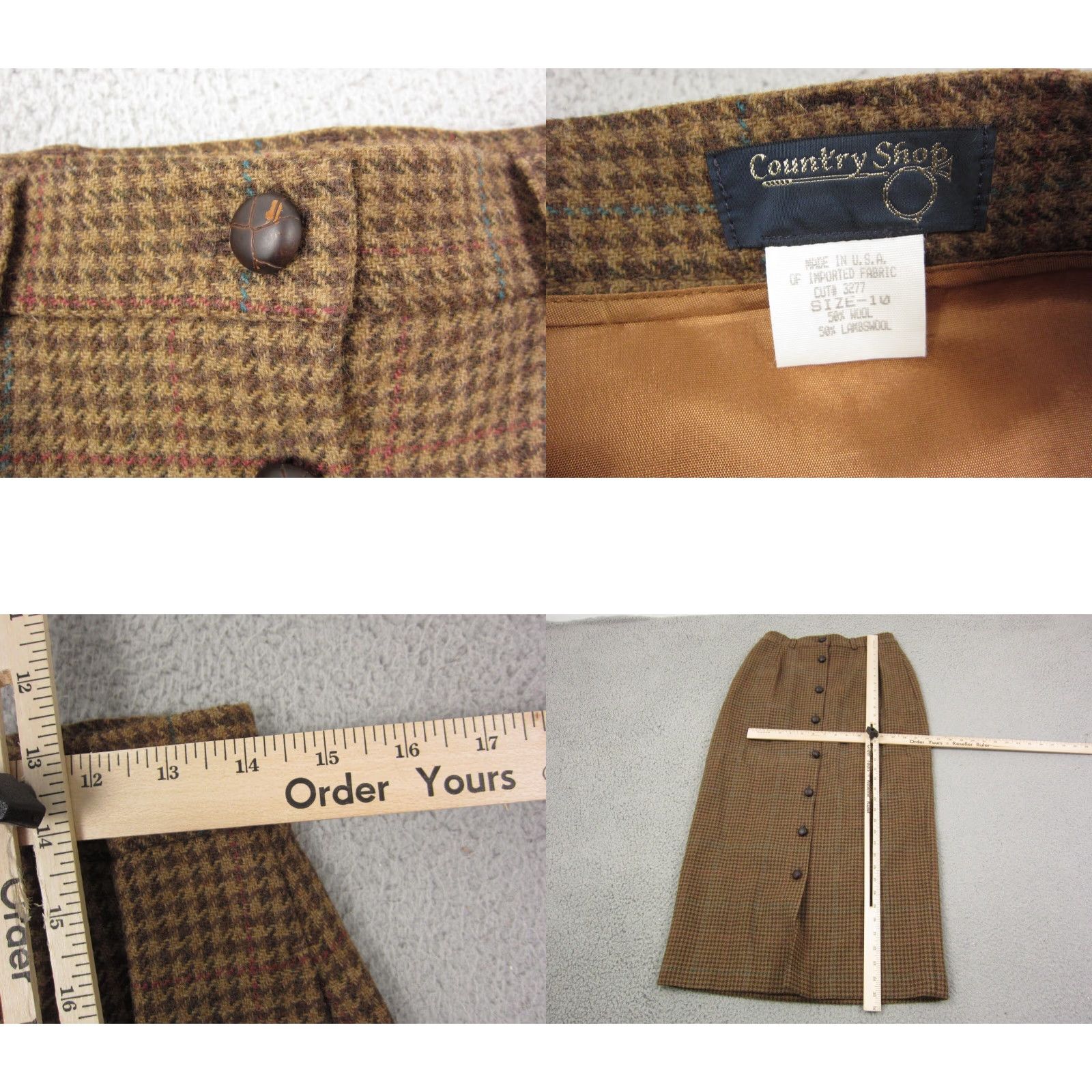 Vintage VINTAGE Country Shop Skirt Women 10 Brown A-Line Midi Wool Made in USA 70s Tweed City Preppy 80s 90s Womens Size 32" / US 10 / IT 46 - 8 Thumbnail