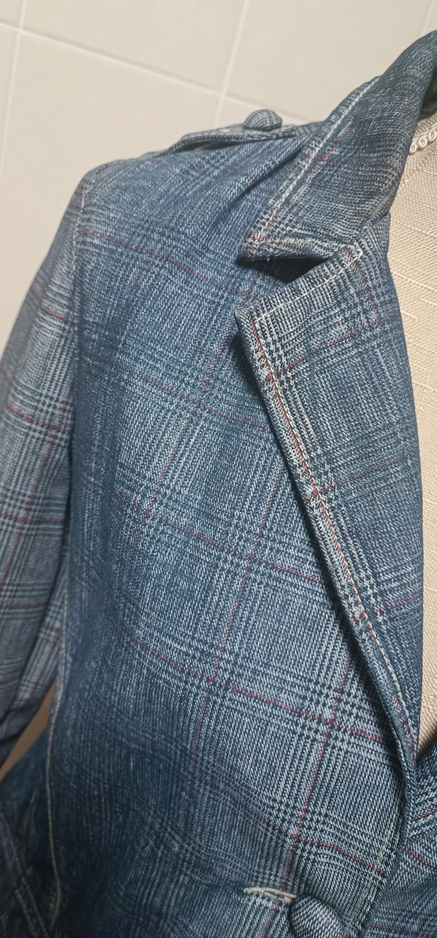 Jean Paul Gaultier Blue denim jacket with tartan print Size L / US 10 / IT 46 - 5 Thumbnail