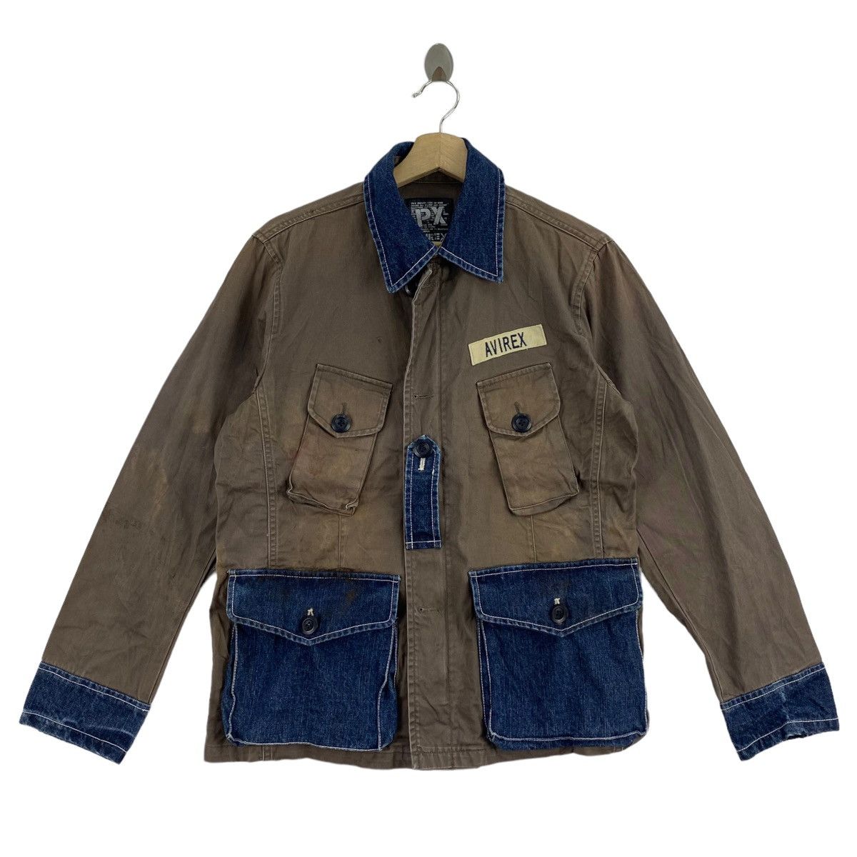 Avirex AVIREX PX USA Multi Pockets Brown Jeans Jacket Size US M / EU 48-50 / 2 - 1 Thumbnail