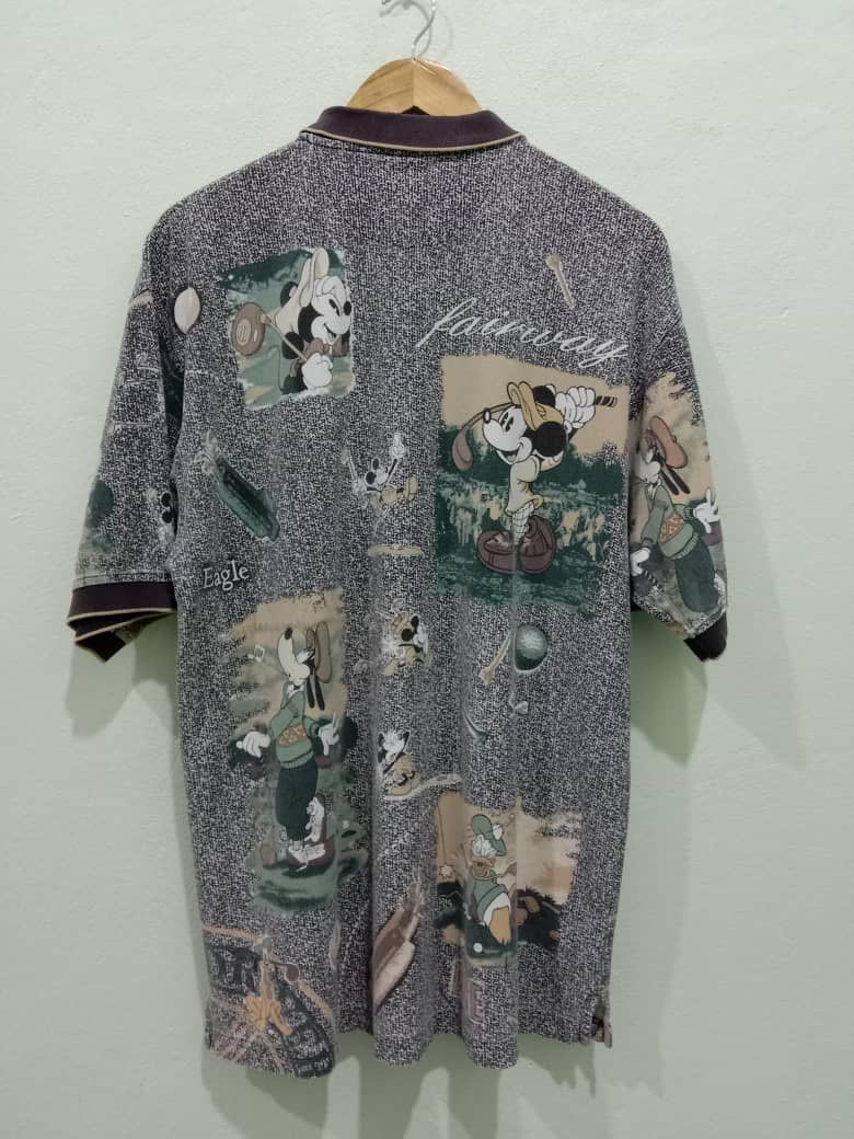 Cartoon Network × Vintage VINTAGE DISNEY MICKEY MOUSE OVERPRINT COLLAR TEES Size US XL / EU 56 / 4 - 9 Thumbnail