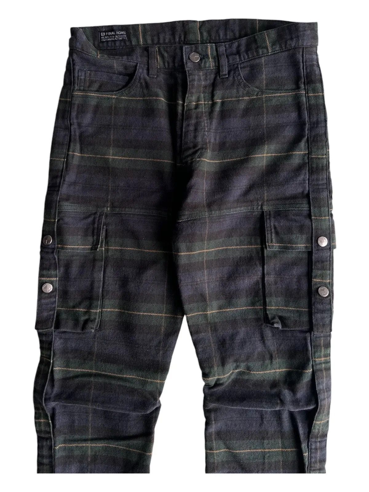 Final Home Tsumura FH Plaid Cargo Survival Pocket Parachute Jeans Pants Size US 30 / EU 46 - 5 Thumbnail