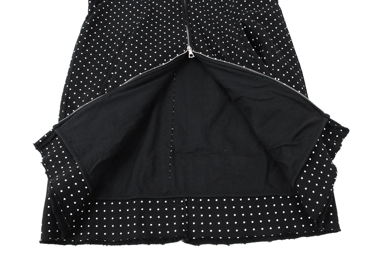 Ganryu Cotton Dot Print Cut Design Sleeveless Long Hoodie Black Size US S / EU 44-46 / 1 - 9 Thumbnail