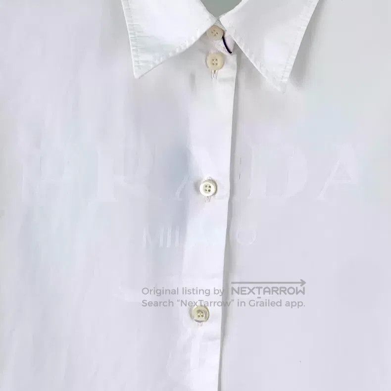 Prada Prada 23 white logo letter embroidery cotton lapel single- Size XXS / US 00 / IT 34 - 4 Thumbnail
