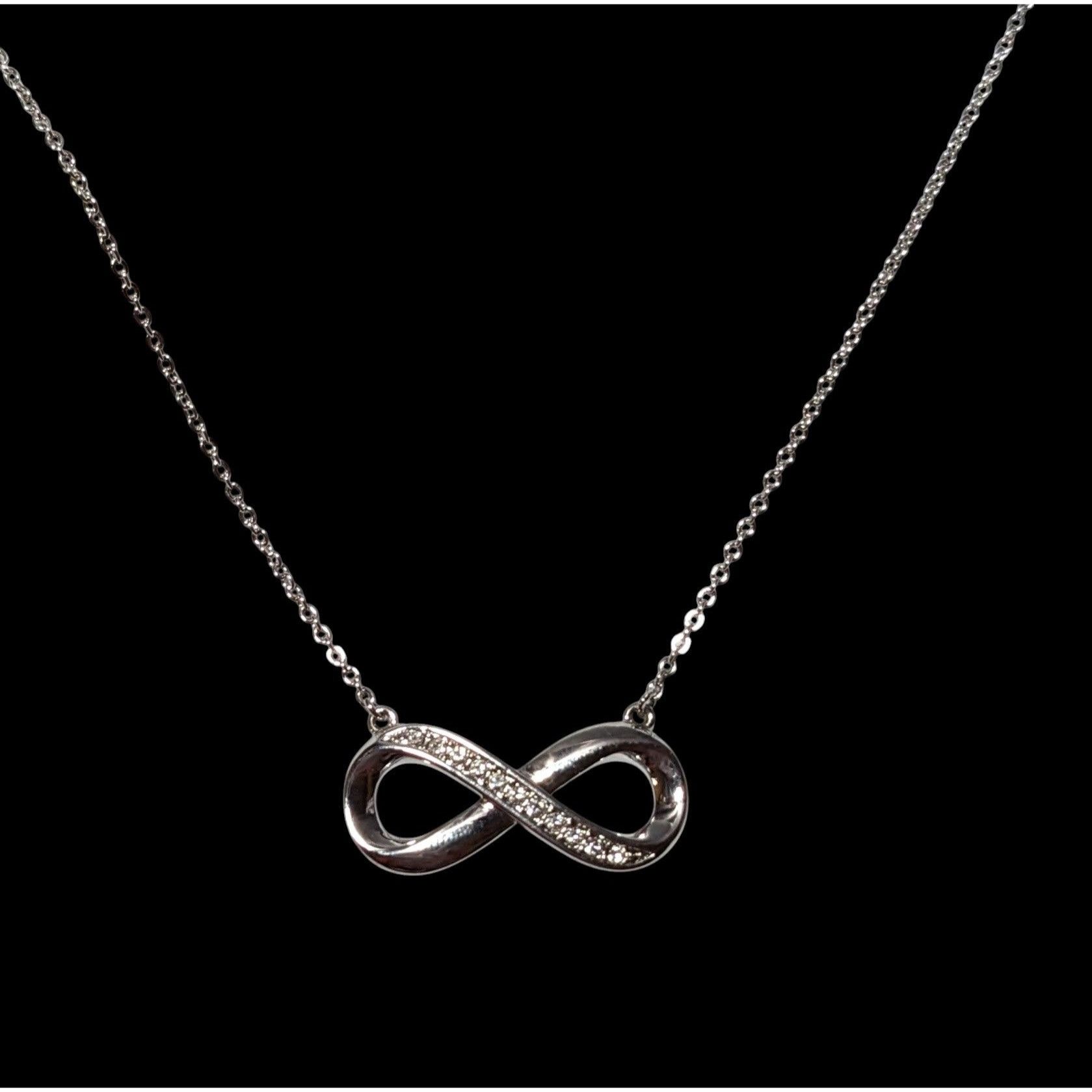 Swarovski Authentic Swarovski Crystal Silver Tone Infinity Pendant Nec Size ONE SIZE - 1 Thumbnail