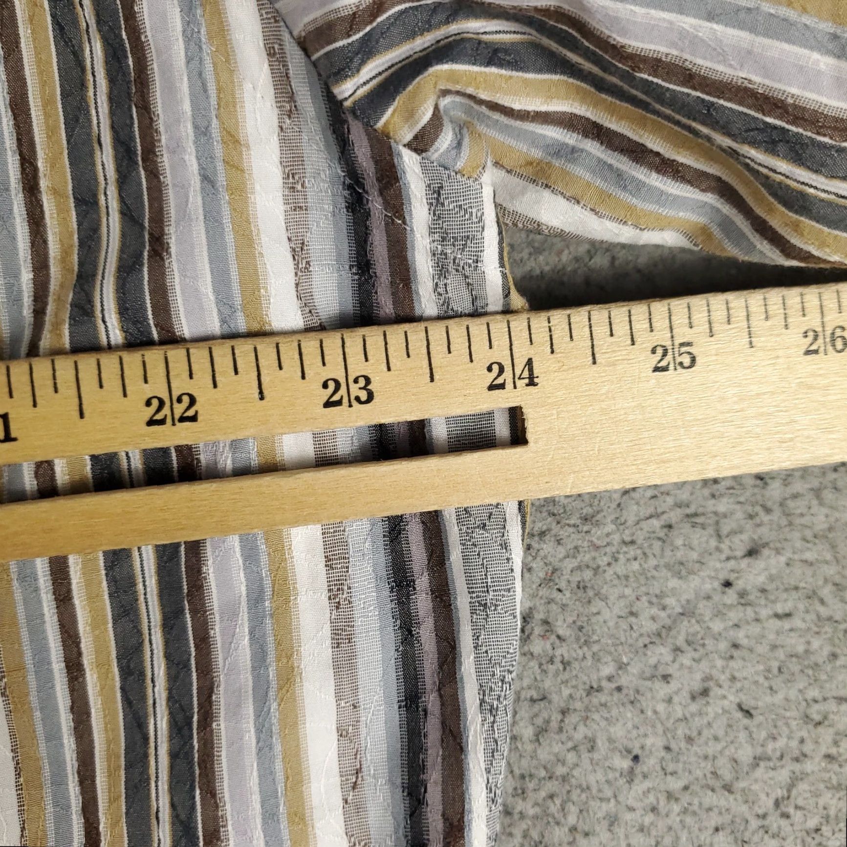 BUGATCHI Bugatchi Uomo Shirt Mens Large Gray Beige Striped Classic Fit Button Up Long Size US L / EU 52-54 / 3 - 5 Thumbnail