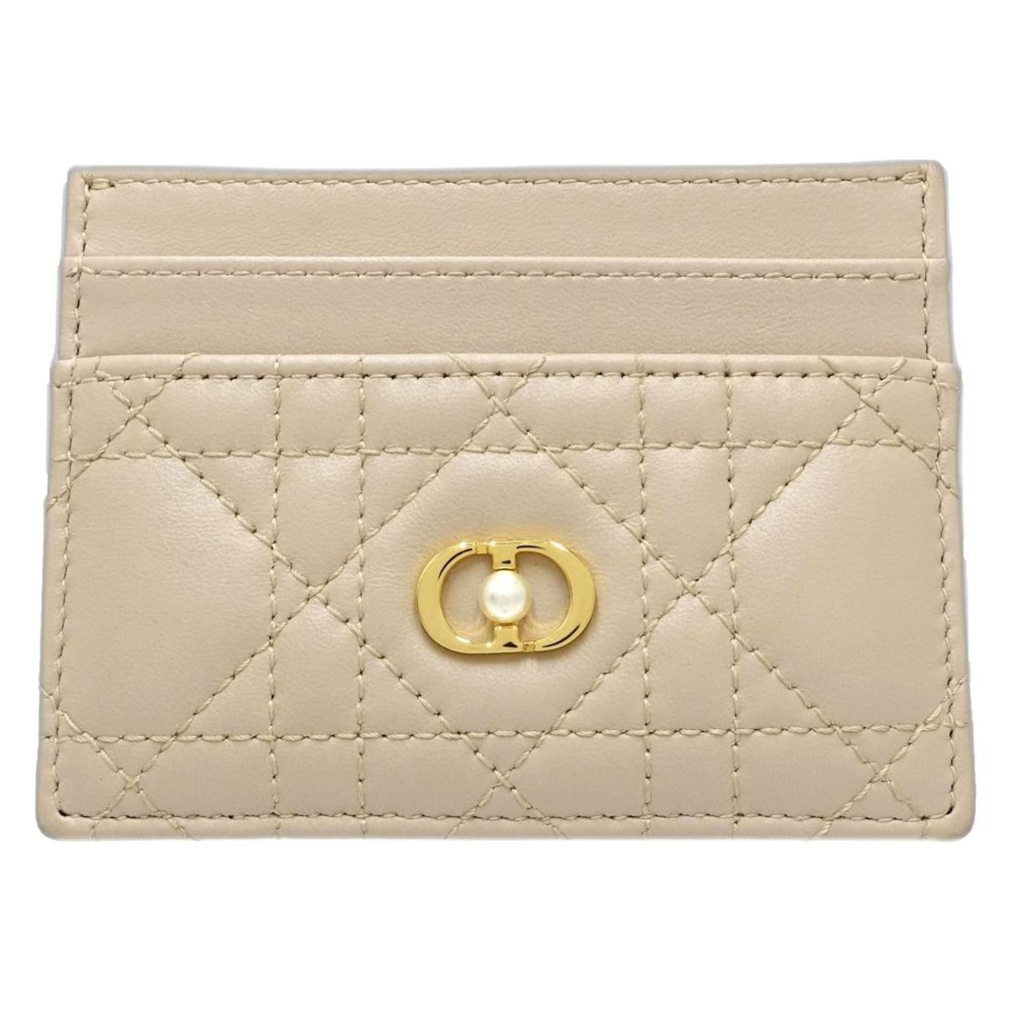 Dior Christian Dior Jolly Freesia Business Card Case, Beige Lambskin, S3103UNJB, Women's, 181824 Size ONE SIZE - 1 Thumbnail