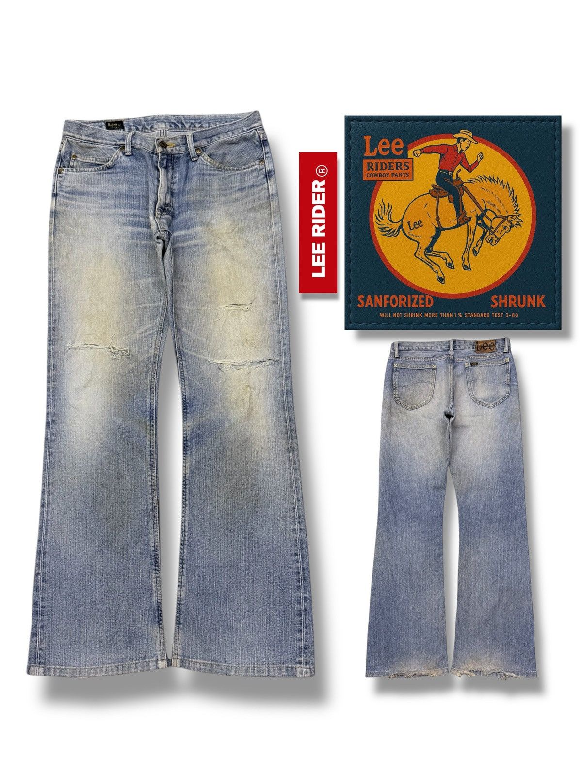 Lee Vintage 00s Lee Riders Japan Denim Jeans | Vintage Wash | 32 Size US 32 / EU 48 - 1 Thumbnail