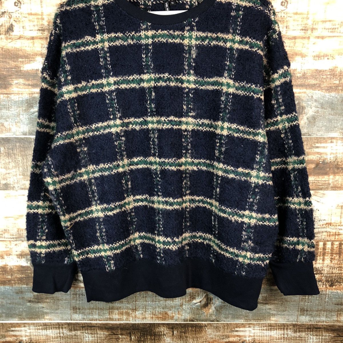 Homespun Knitwear Hk Works London Checkred Black Knitwear #A1744 Size US L / EU 52-54 / 3 - 6 Thumbnail