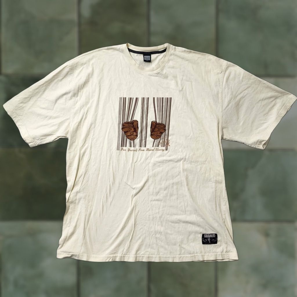 Vintage VINTAGE Marithe Francois Girbaud MFG T Shirt Hip Hop Embroidered 3XL Vanilla White Mens Size US XXL / EU 58 / 5 - 1 Thumbnail