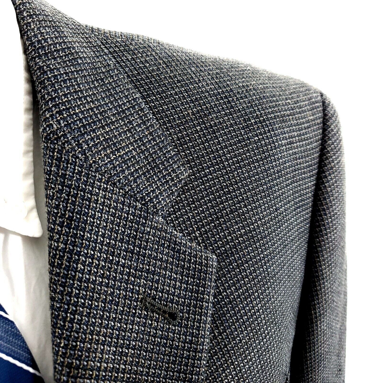 Joseph Abboud Joseph Abboud Silk Tweed Wool 3 Button Sport Coat 40R Blue B Size 40R - 2 Thumbnail