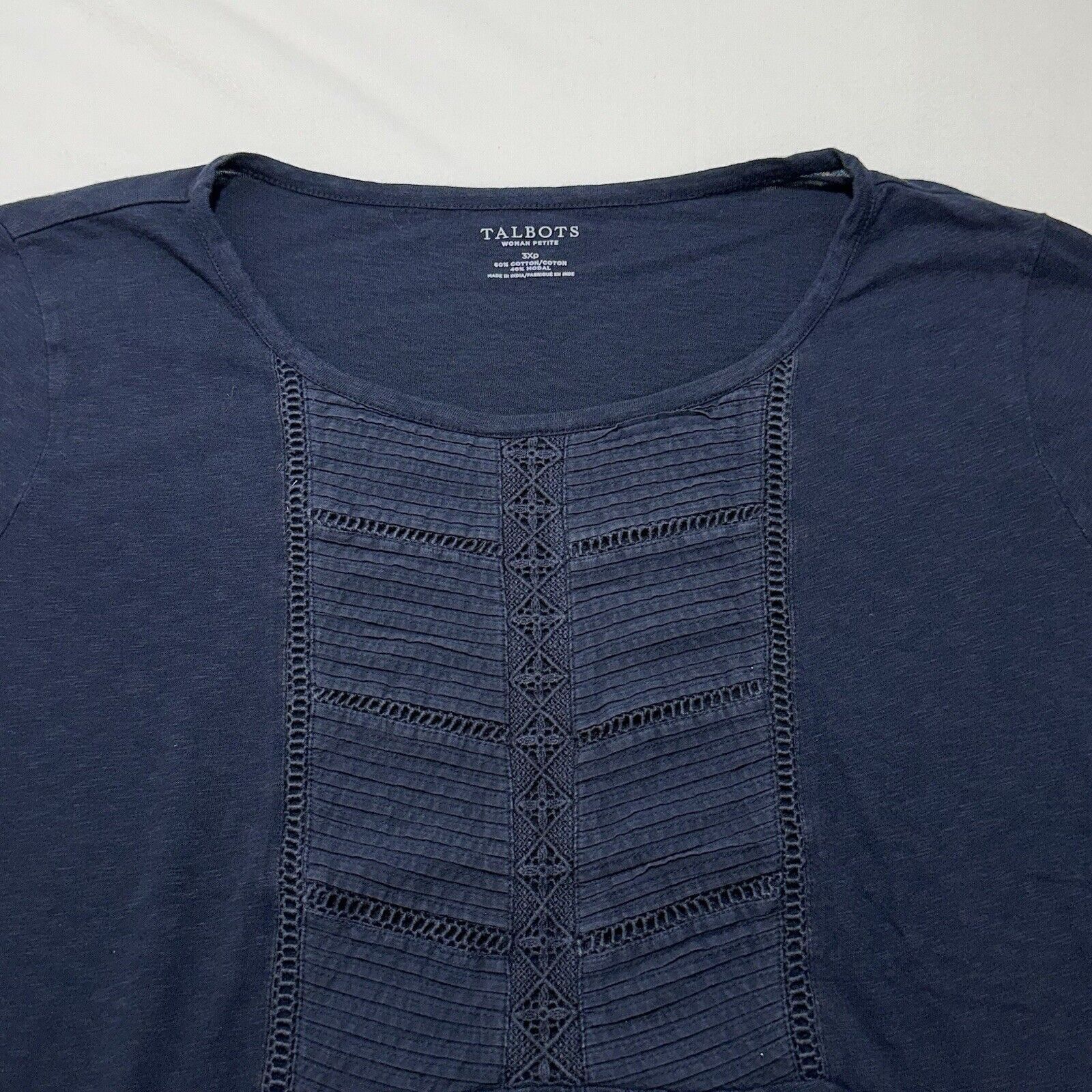 Other Talbots 3XP Blue Cotton Modal Blend Short Sleeve T Shirt Size 3XL / US 20-22 - 2 Thumbnail