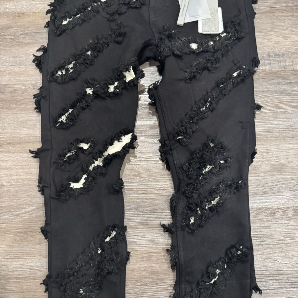 Rick Owens Rick Owens Tyrone Slashed Cut Out Black Natural Denim Jeans Size 30" / US 8 / IT 44 - 4 Thumbnail