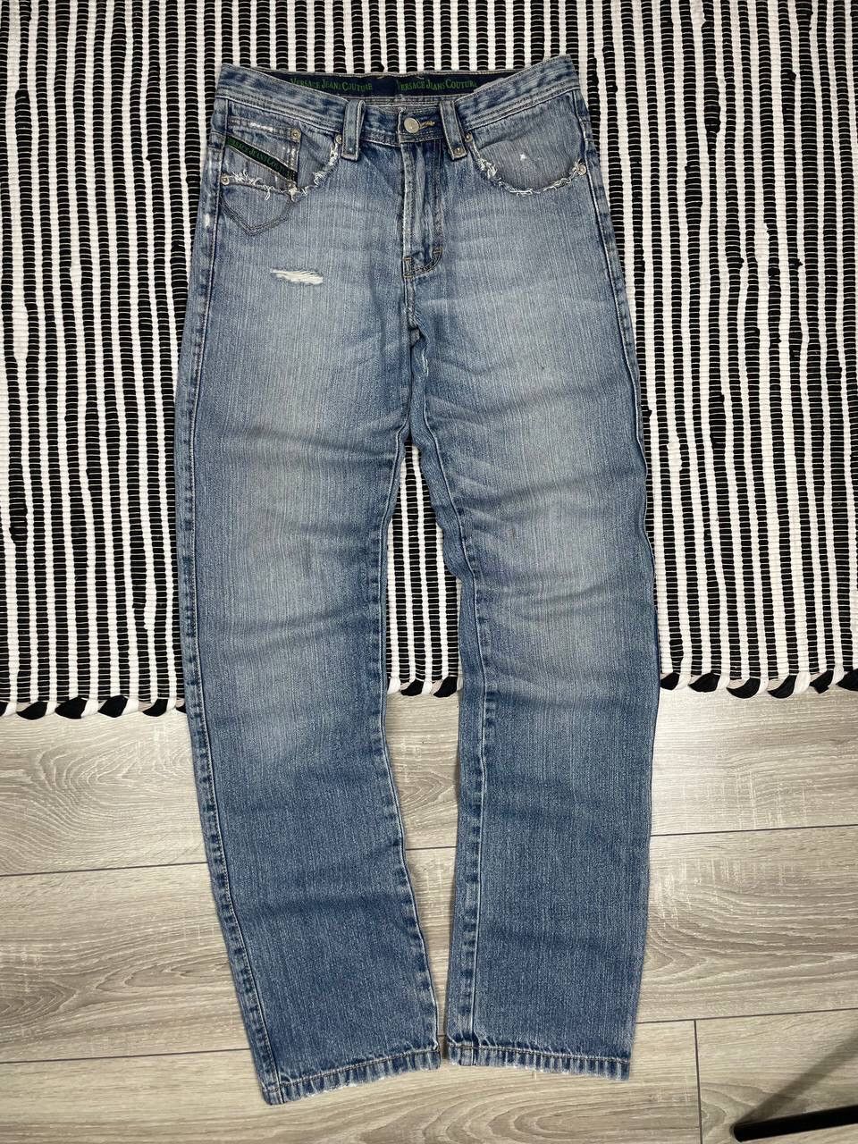 Japanese Brand × Versace Jeans Couture × Vintage Vintage Versace Jeans Couture Distressed Denim Pants Y2K Size US 30 / EU 46 - 5 Thumbnail