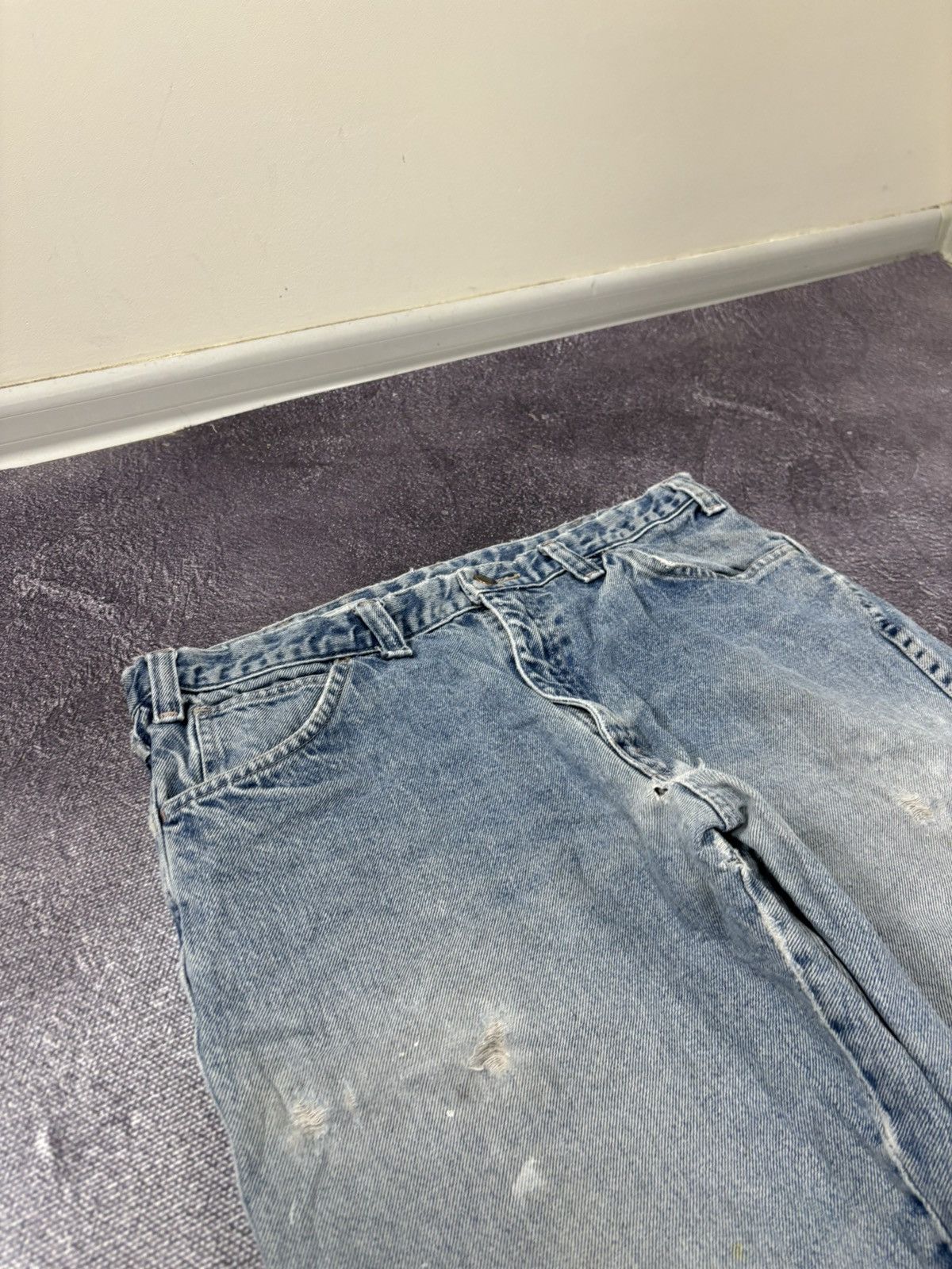 Dickies Vintage 90s Dickies Flame Resistant Faded Denim Baggy Jeans Size US 36 / EU 52 - 12 Thumbnail