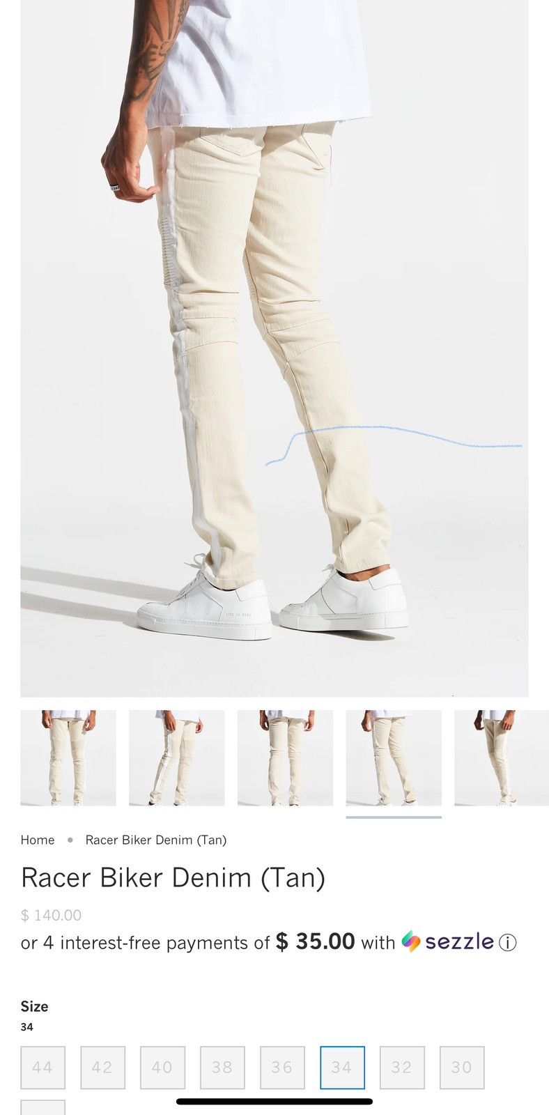 Embellish Embellish Racer Biker Denim Jeans - Size 34 Size US 34 / EU 50 - 13 Thumbnail