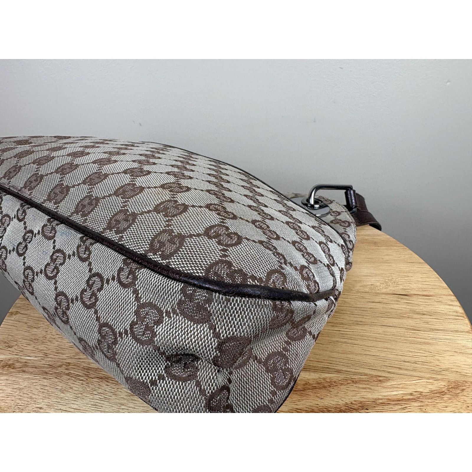 Gucci Authentic Gucci Eclipse GG Cloth and Brown Leather Shoulder Size ONE SIZE - 7 Thumbnail
