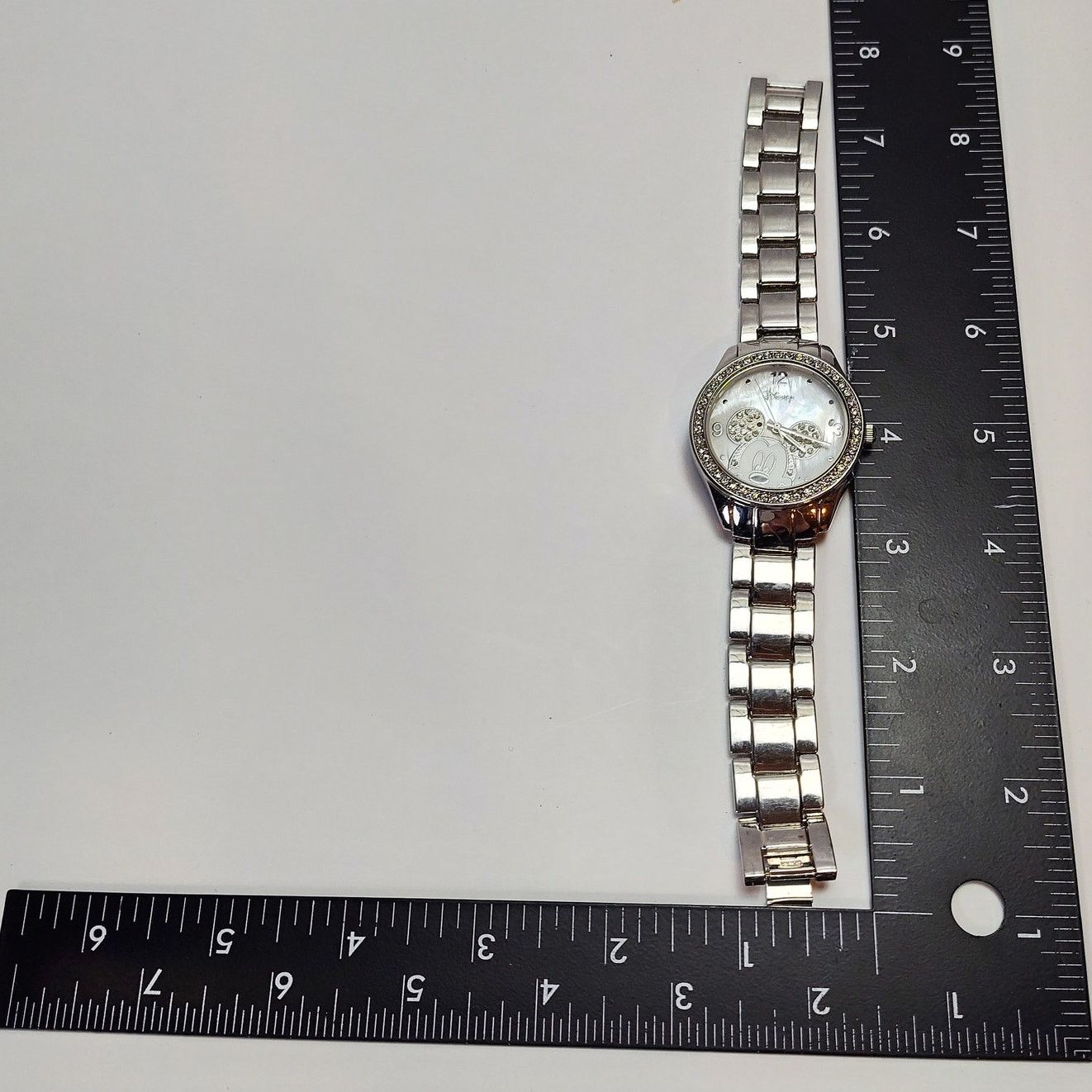 Disney Disney Mickey Mouse Rhinestone Bezel Watch Silver Tone Size ONE SIZE - 5 Thumbnail