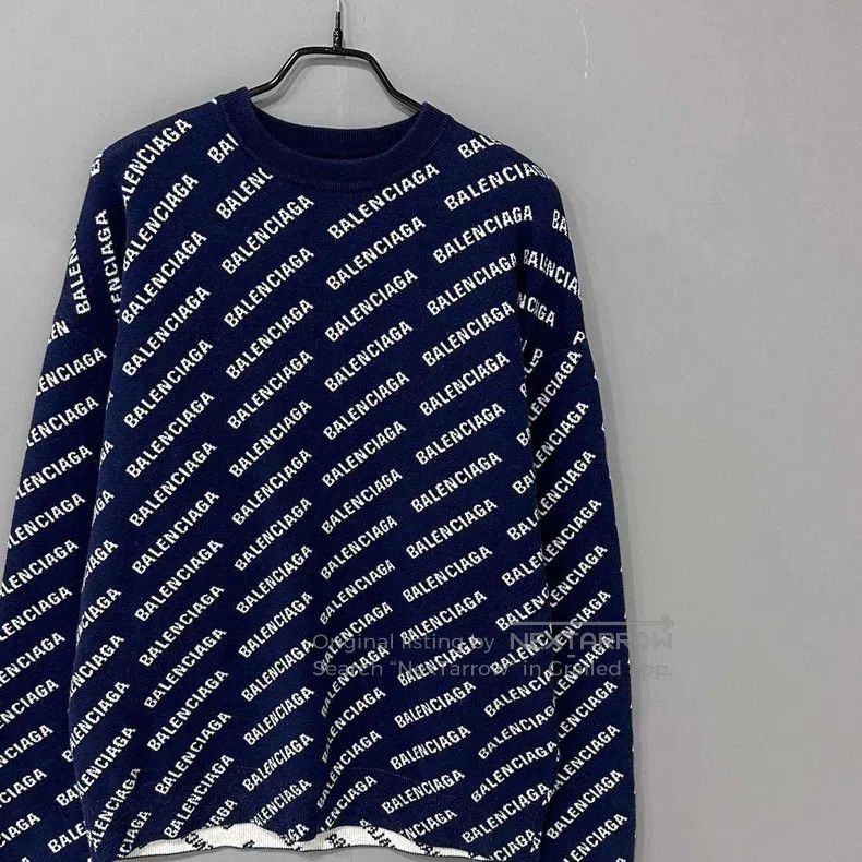 Balenciaga Balenciaga Barrage Full Print Logo Sweater Size US XS / EU 42 / 0 - 1 Thumbnail