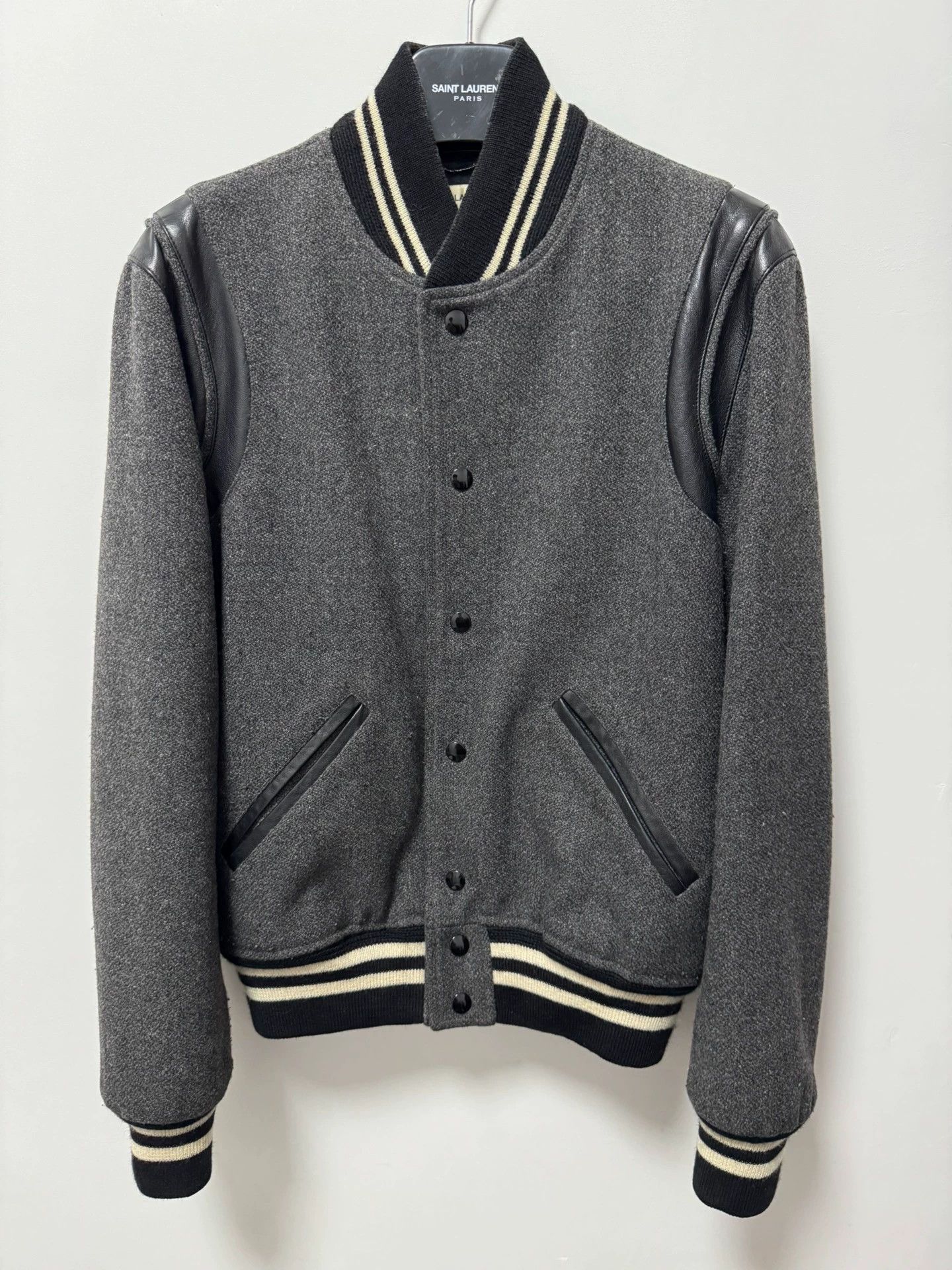 Saint Laurent Paris Saint Laurent SLP14FW Snowflake Leather Baseball Jacket Size US L / EU 52-54 / 3 - 1 Thumbnail