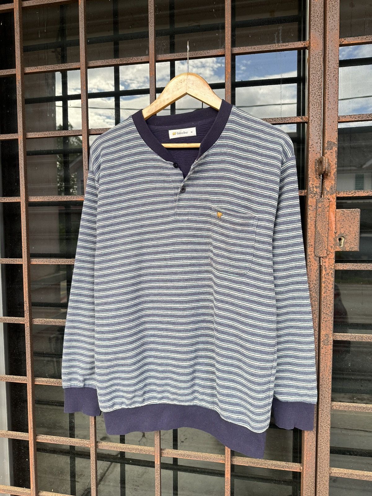 Golden Bear 👹Vintage Golden Bear Striped Pullover Crewneck Size US M / EU 48-50 / 2 - 2 Thumbnail