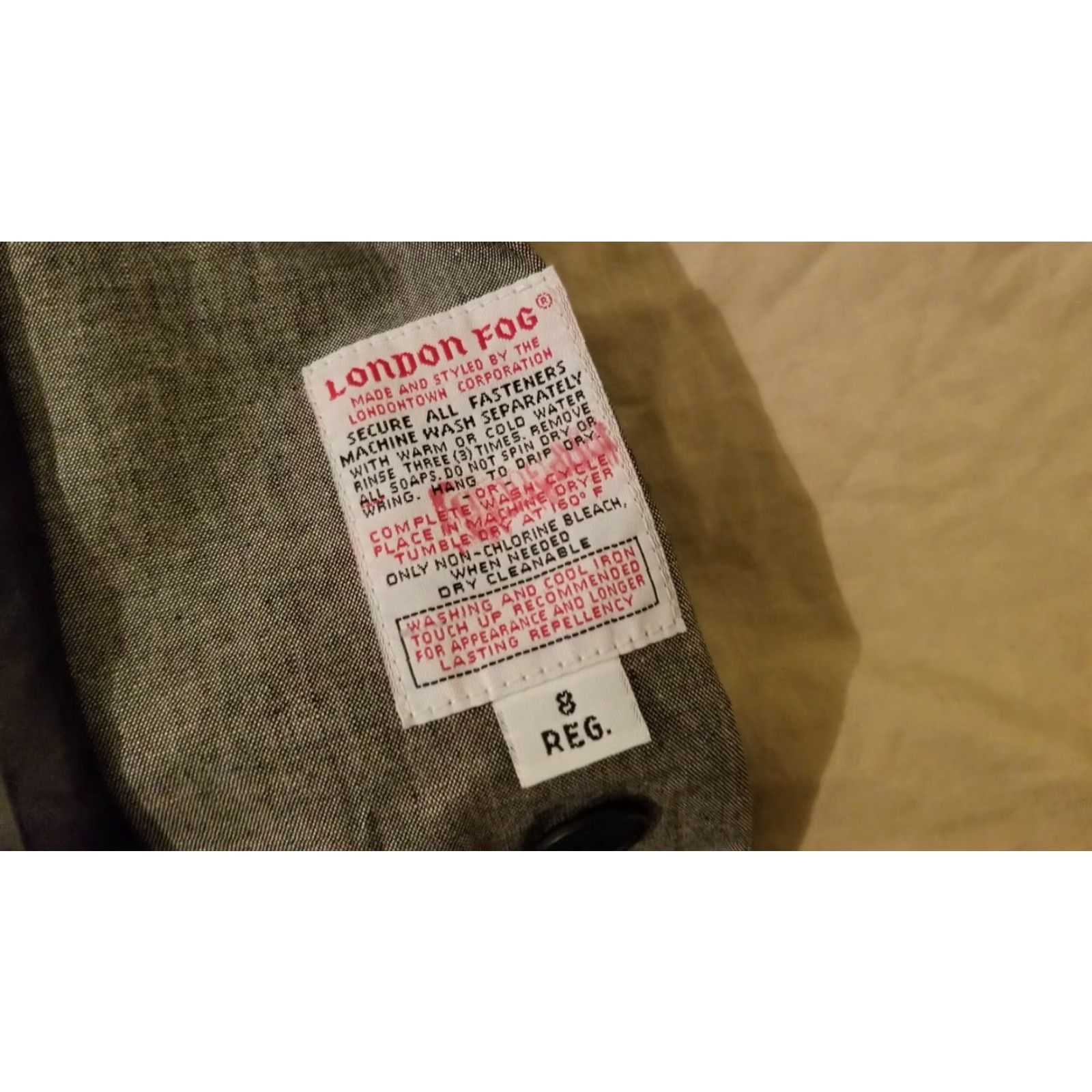 London Fog VINTAGE London Fog Trench Coat Jacket Womens 8 Regular Gray Cotton Coat Womens 8 Regular Gray London Fog Trench Coat Size M / US 6-8 / IT 42-44 - 7 Thumbnail