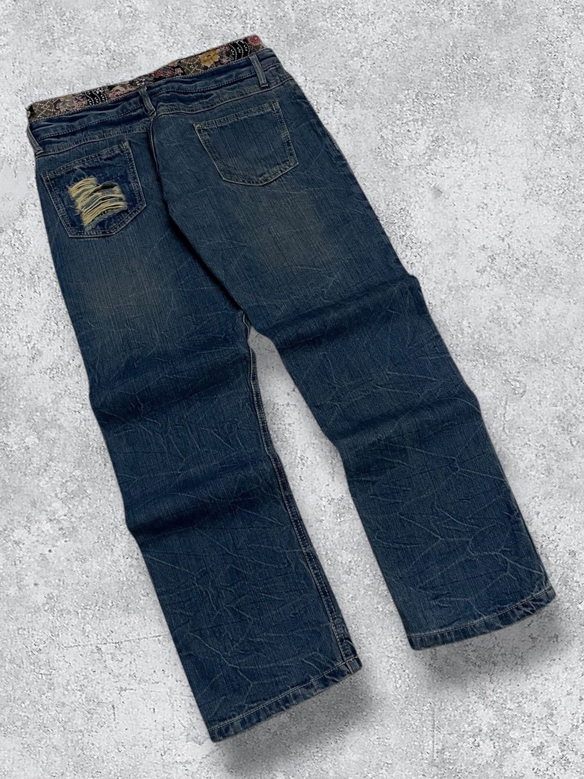 Japanese Brand Vintage Japan Designer 90’s Karakuri Trash Distressed Denim Size US 31 - 8 Thumbnail