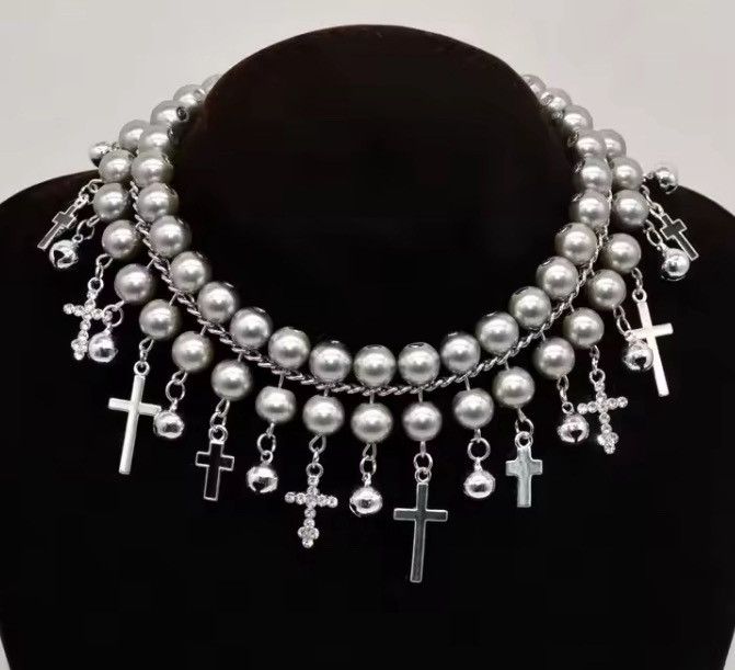 Jewelry Cross Linked Chain Punk Gothic Necklace Size ONE SIZE - 1 Thumbnail