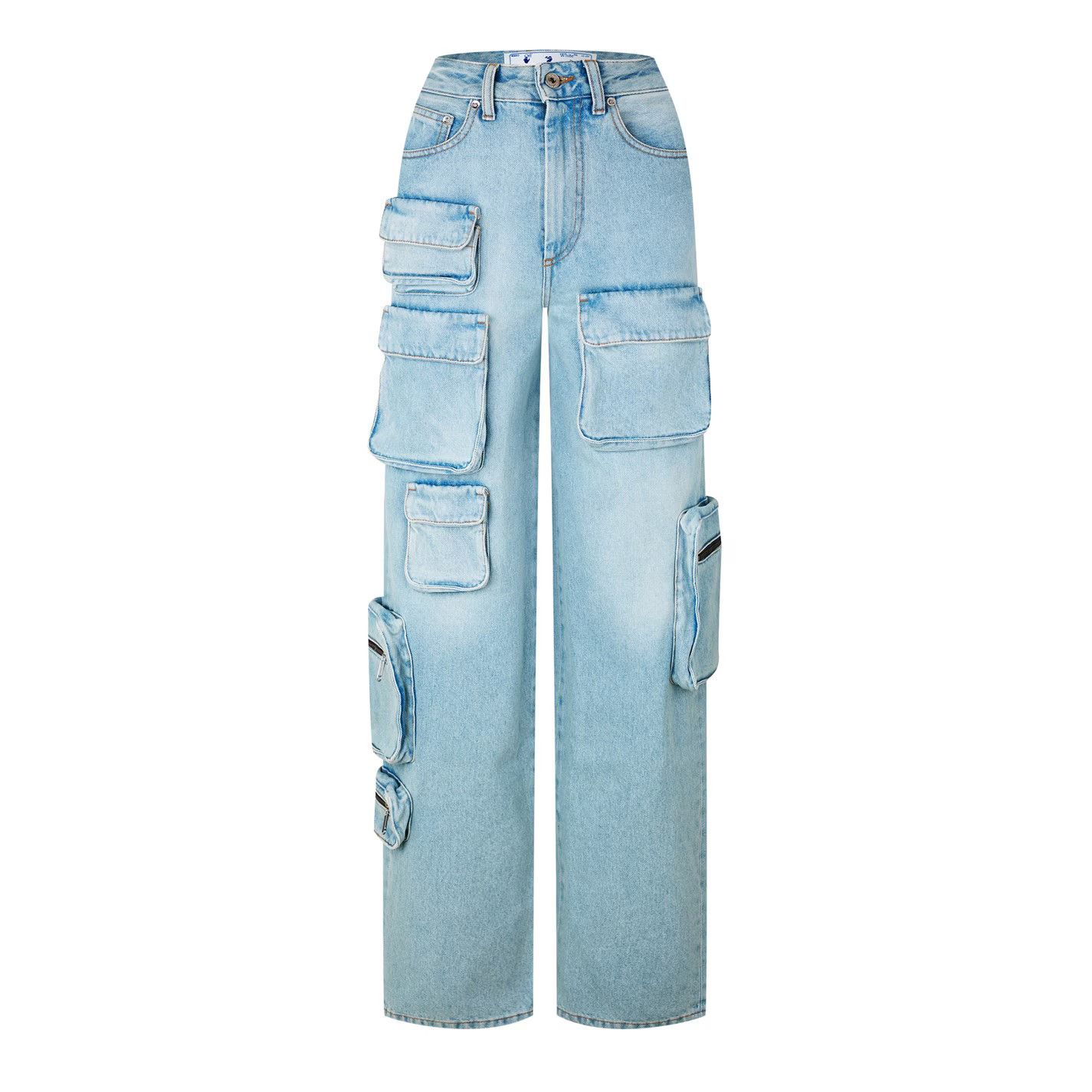 Off-White o1g2r1mq0125 Cargo Pant in Light Blue Size 28" / US 6 / IT 42 - 1 Thumbnail