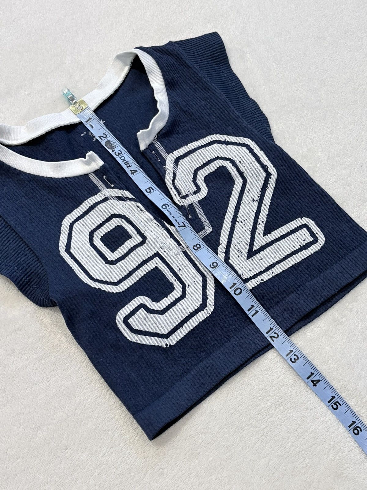Other Out From Under navy ribbed varsity graphic crop top Size XS / US 0-2 / IT 36-38 - 5 Thumbnail