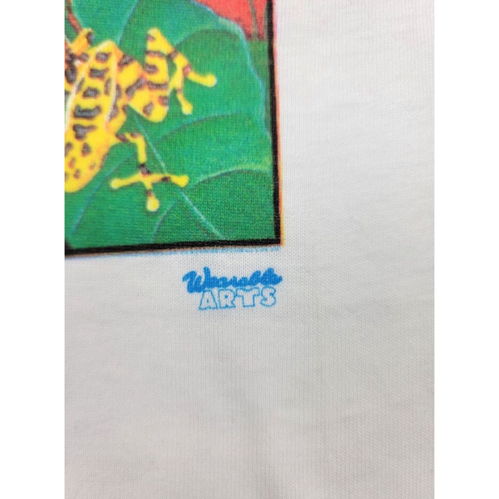 Hanes Hanes Beefy-T Rainforest Shirt Adult Large White Cotton Graphic Print Toucan 90s Colorful Animals Tropical Mens Size US L / EU 52-54 / 3 - 3 Thumbnail