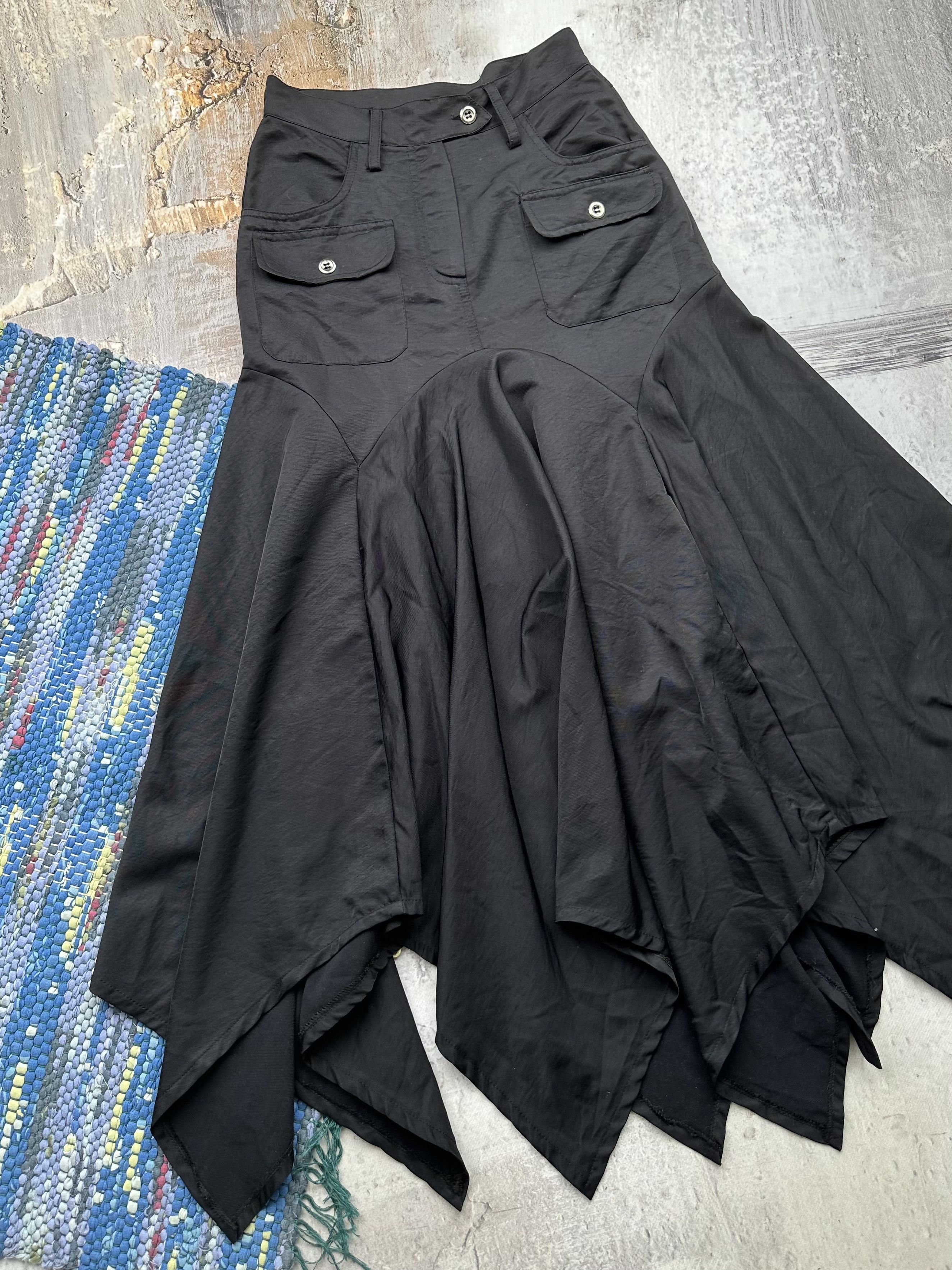 Japanese Brand Vintage Asymmetry Super Flare Skirt A491(350) Size 25" / US 0 / IT 36 - 2 Thumbnail