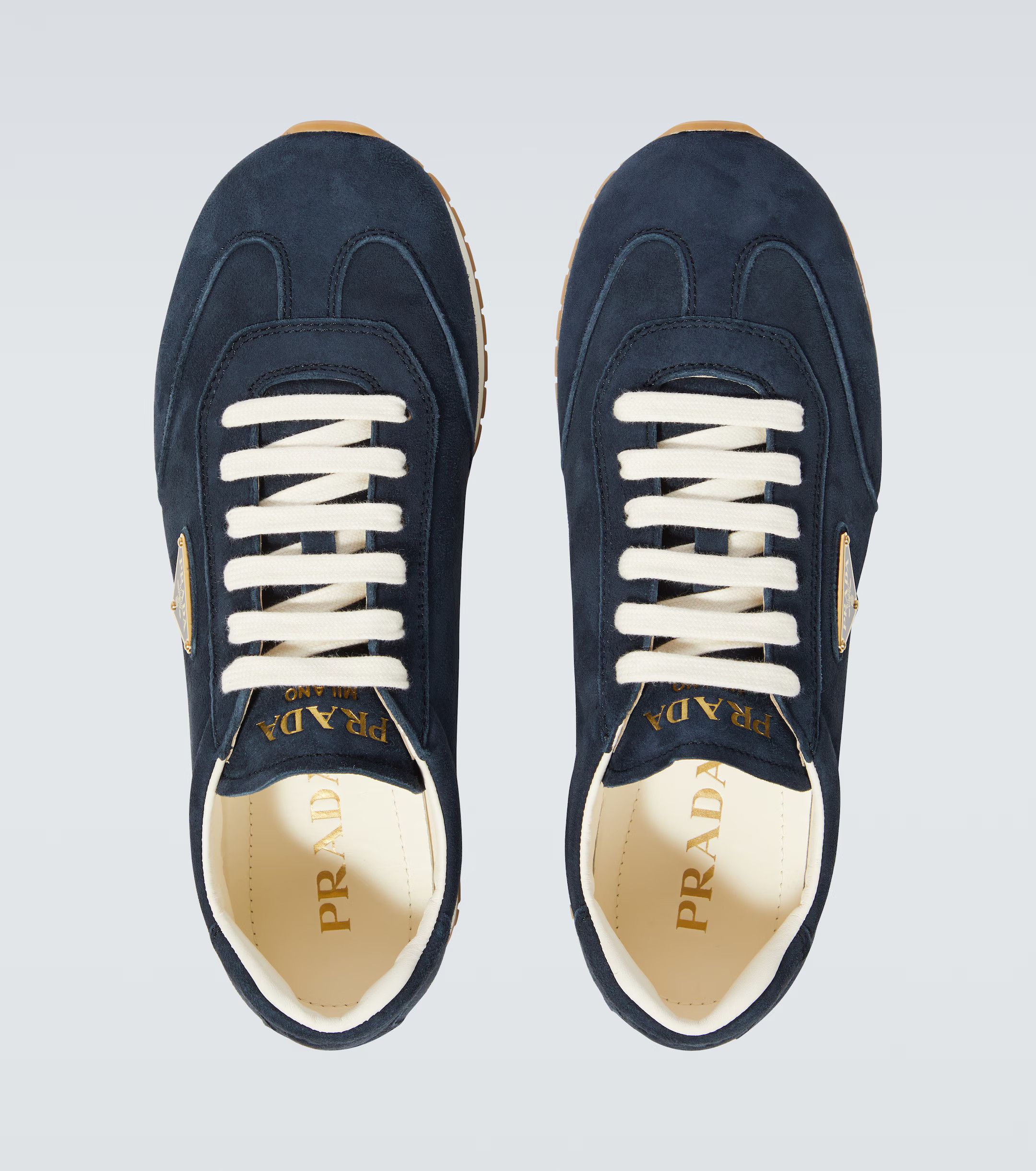 Prada o1mt1gz0225 Rank Suede Low-Top Sneakers in Blue Size US 6 / EU 39 - 4 Thumbnail