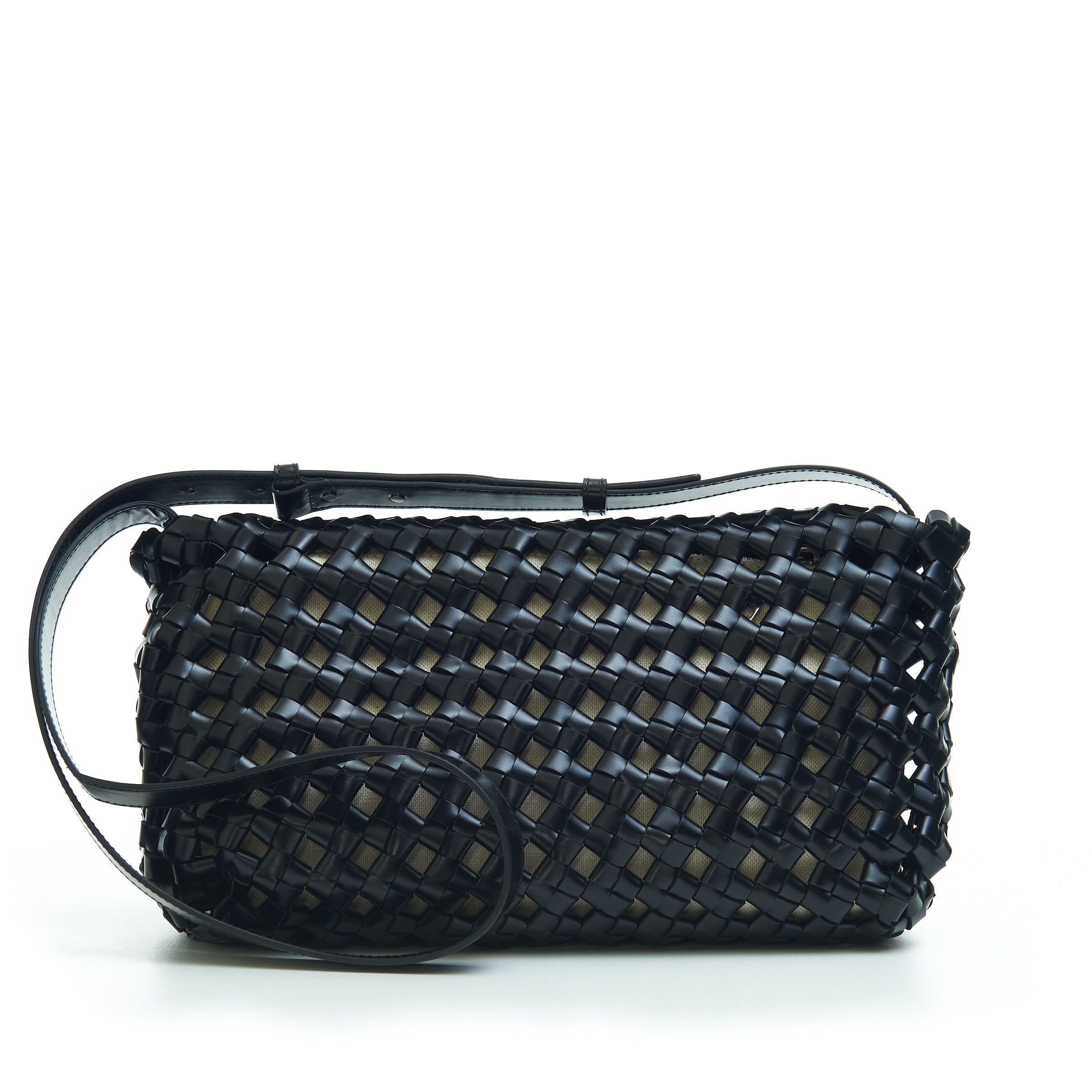 Bottega Veneta BV WINDOW Crossbody Bag in Black Woven Crochet Leather Size ONE SIZE - 5 Thumbnail