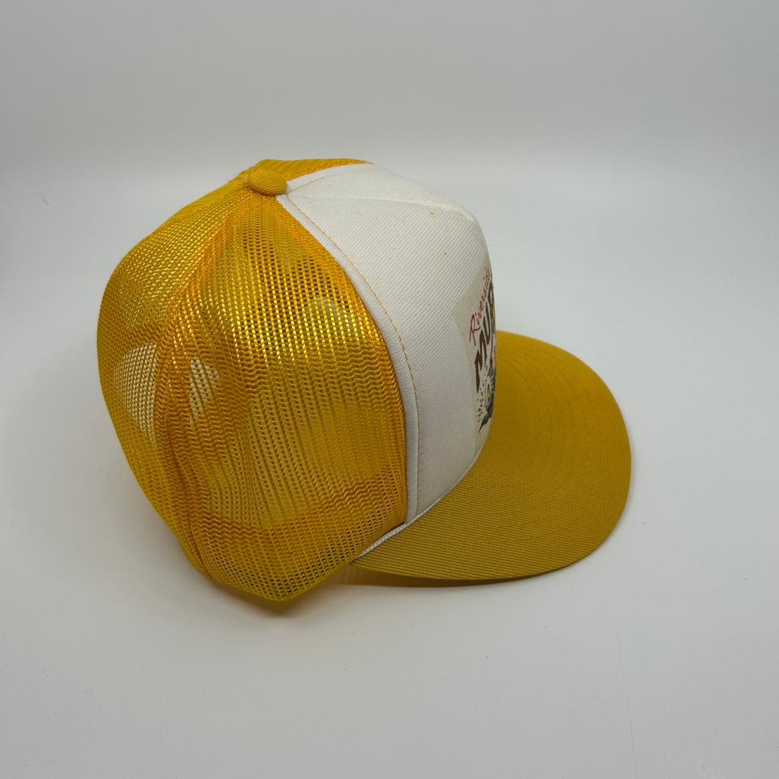 Other VTG 80s Yellow and white Riverside Mudsling trucker hat Size ONE SIZE - 2 Thumbnail